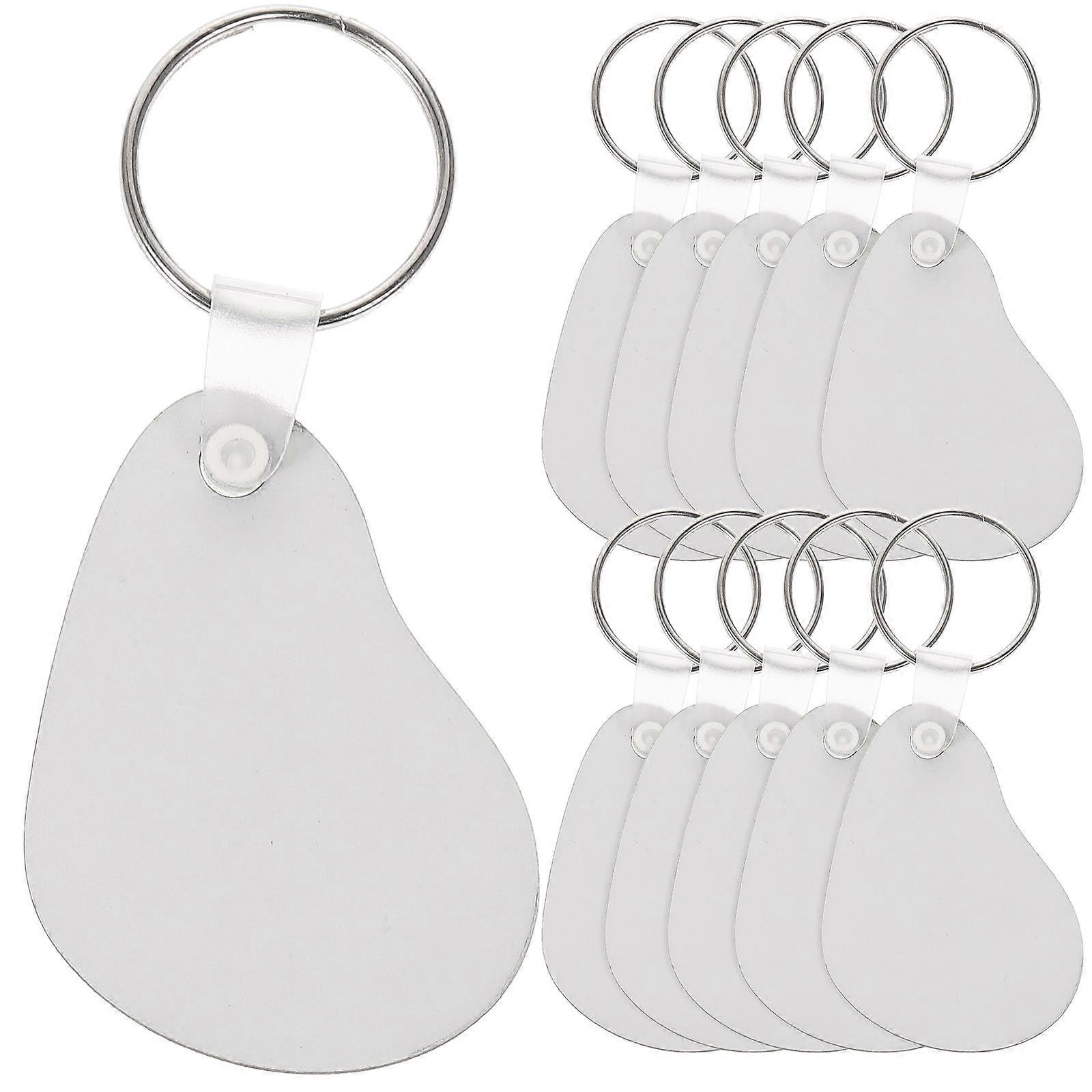 Heat Transfer Key Chains Diy Keychain Pendant Creative Key Chain Water Drop Shaped 5x3.2cm 15Pcs