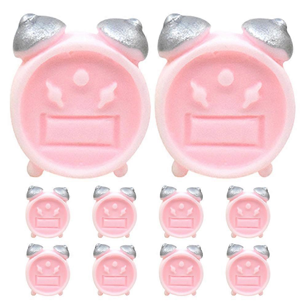 Tiny Alarm Clock Miniature Alarms Pink 1.60X1.30X0.80CM Time Display 10Pcs