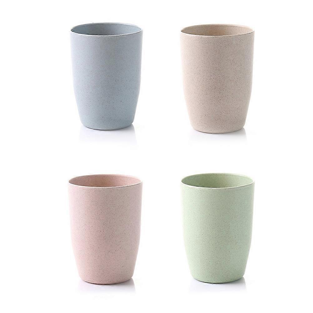 Couple Tooth Cup Stem Simple Round Mouthwash Mug for Children Adults Bathroom Use Beige 1Pack