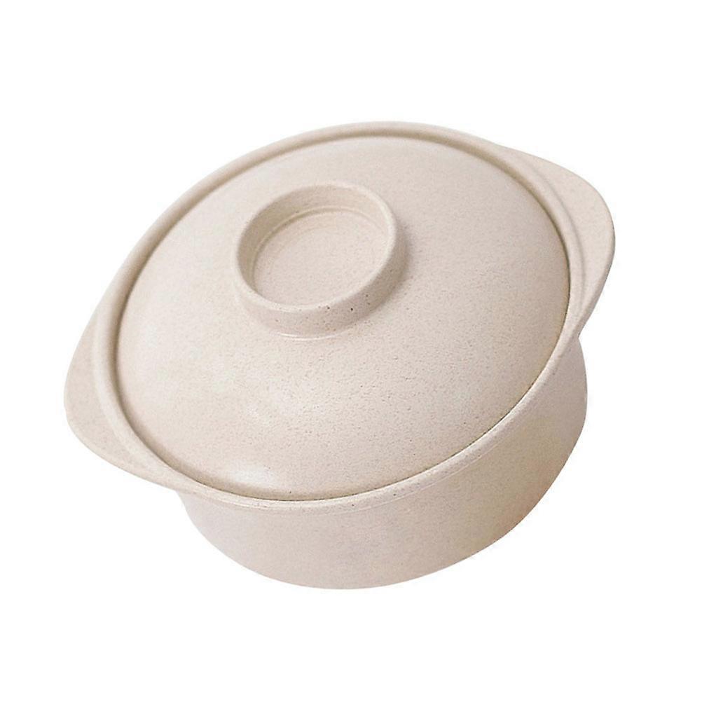 Wonton Bowl Made of Rice Husk Fiber Beige Color for Kitchen Use Round and Smooth Design 1Pc