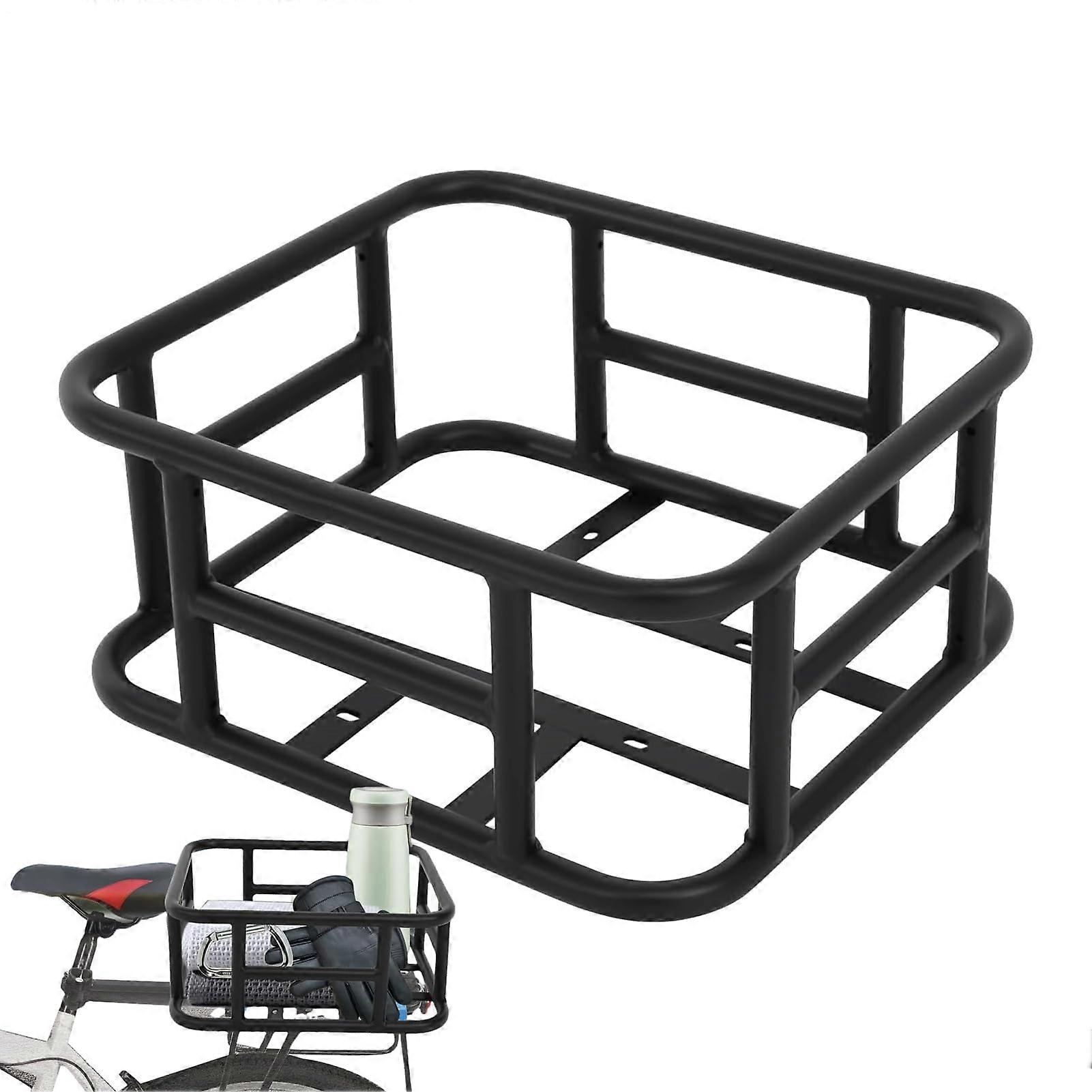 Radspannungspannerhalter - Heavy-Duty Metal Rear Seat Box, Oversized Cargo Rack with Stable Frame Support for Electric Bikes