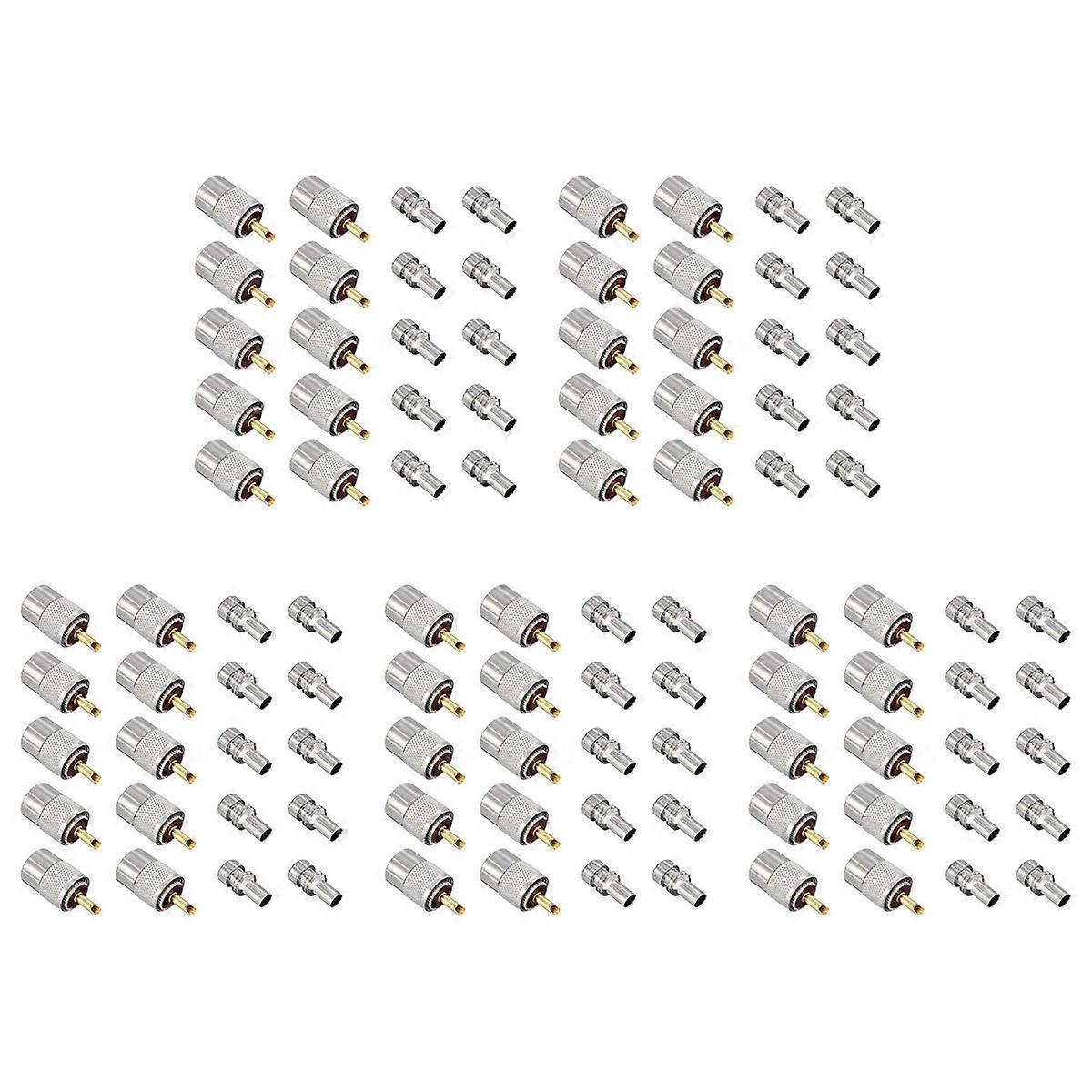 10 Pack UHF/PL-259 Solder Connector Plug with Reducer for RG8X, RG8