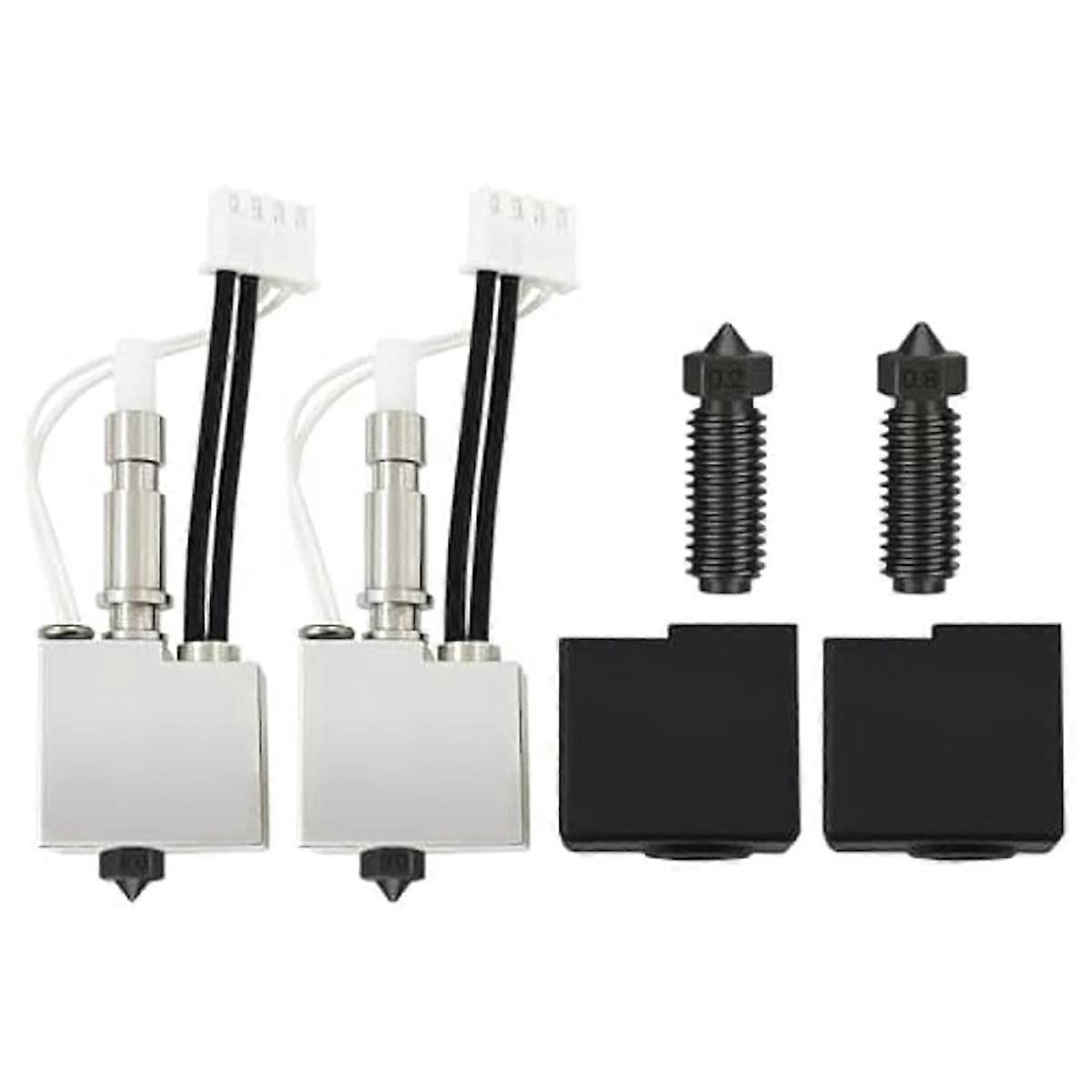 2PCS 3D Printer Hardened Steel Nozzle Extruder Hotend Kits for S1,with Extra 2pcs 0.2/0.8mm Replace