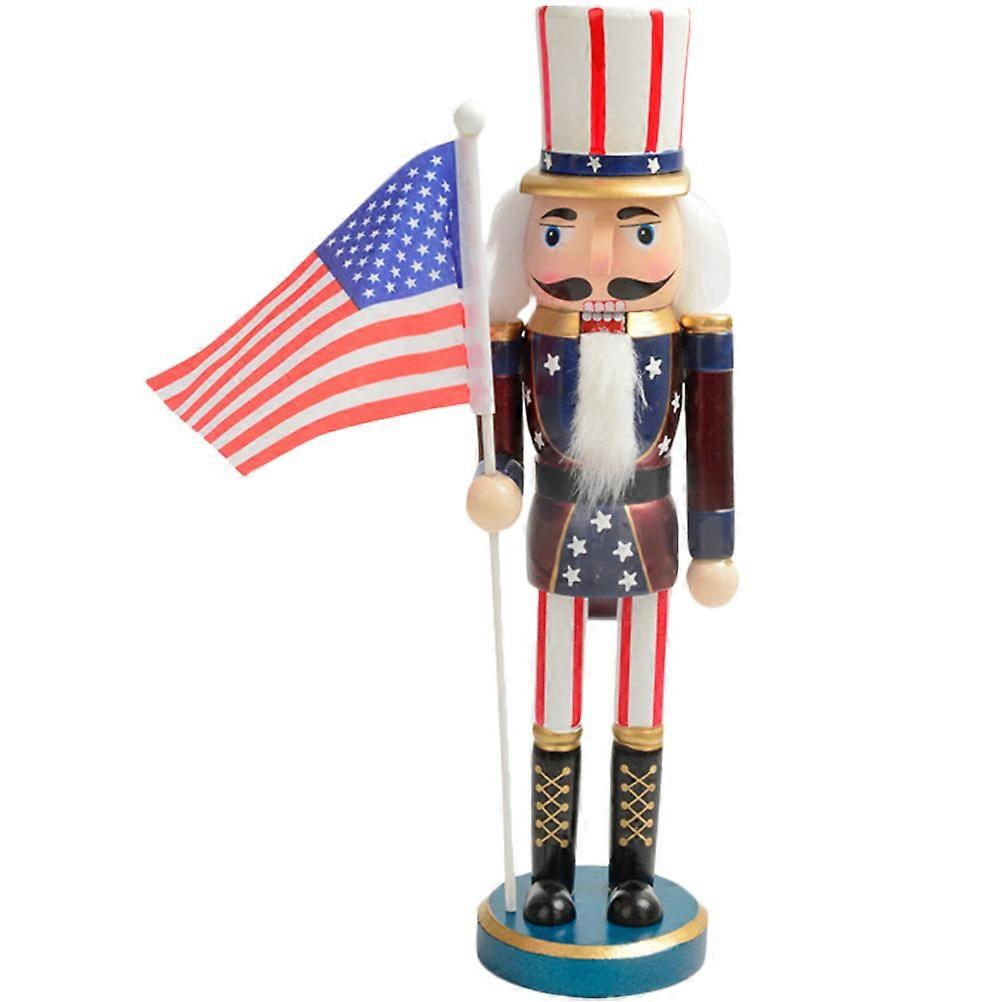 Wooden Nutcracker American Style Statue For Special Occasions present Family Collectors 1Set