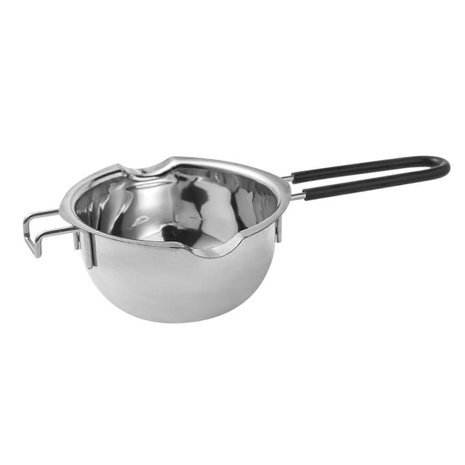 Chocolate Boiler Pot 400 Ml Stainless Steel Melting Pot With Silicone Handle For Chocolate Cheese And Candy