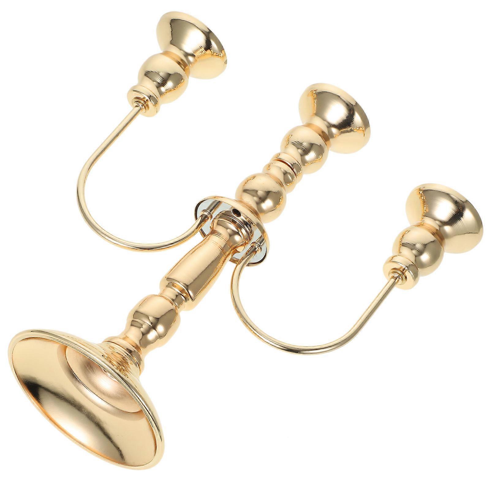 Candleholders For Table Decor Iron Gold Plating Three-Head Candlestick 27X24X5CM 1Pack