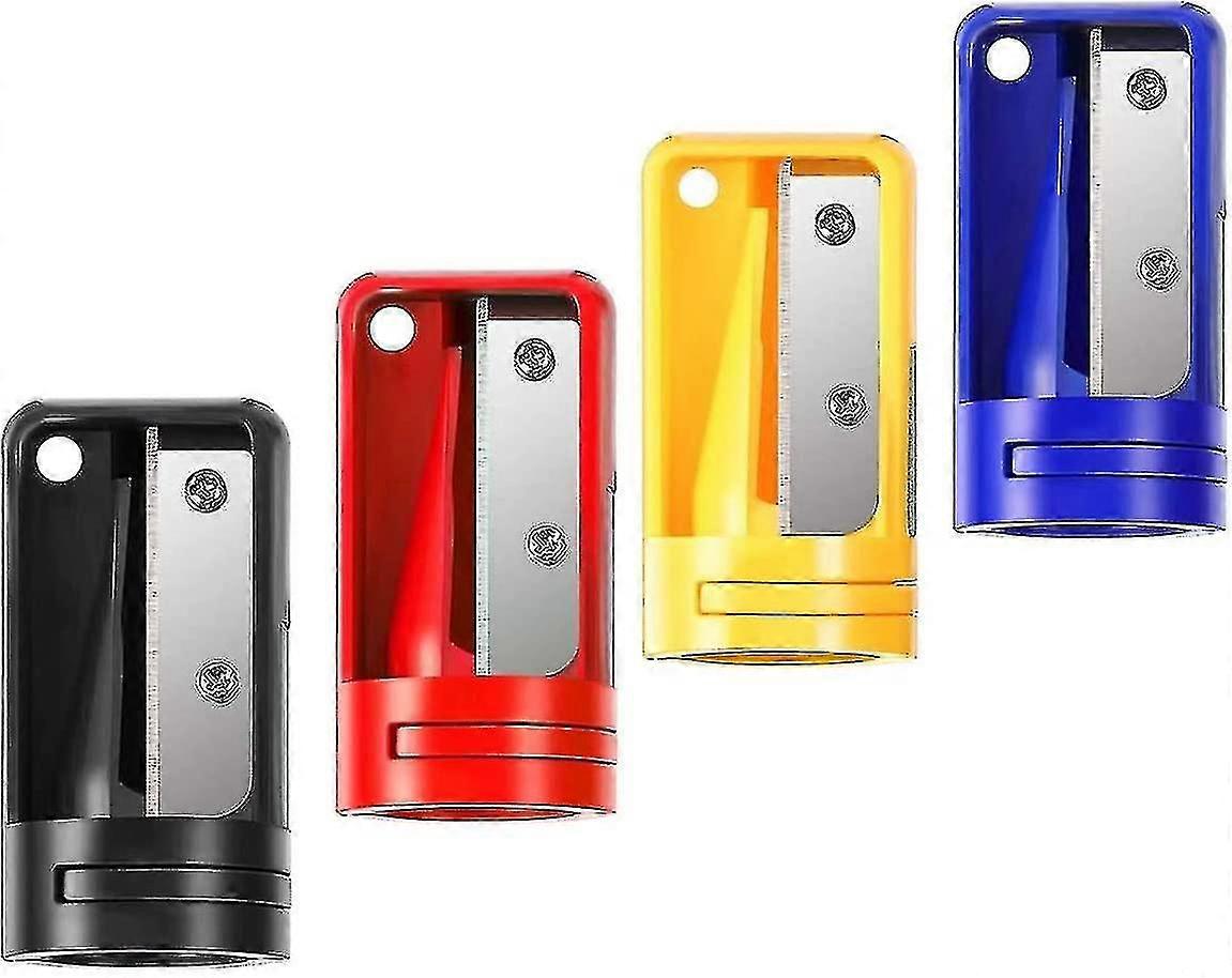 Portable Manual Plastic Pencil Sharpener Set - 4 Pieces Gift Cutting Tool for Various Pencil Types