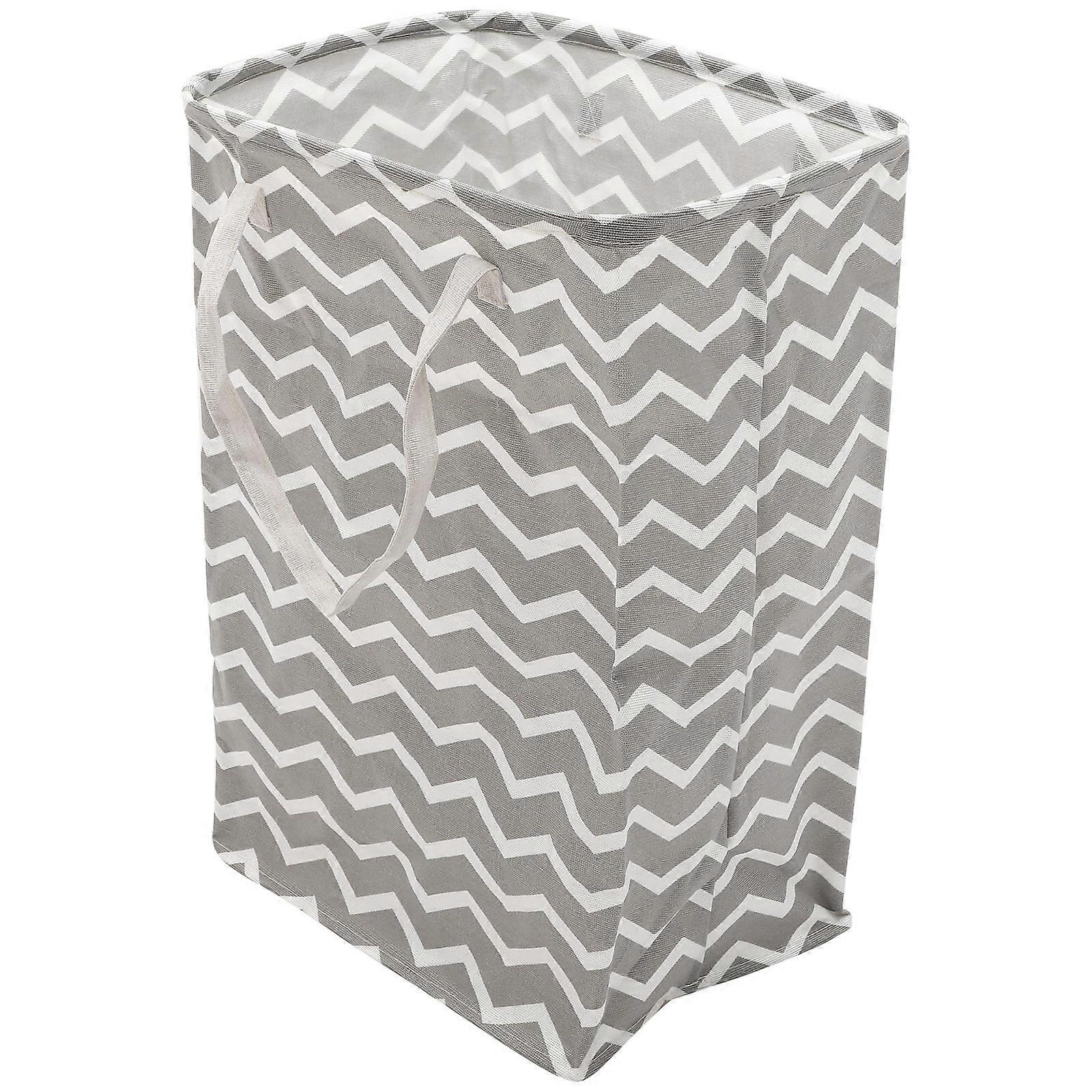 Foldable Laundry Basket Grey Cotton Linen with Versatile Storage for Home and Dorm Use