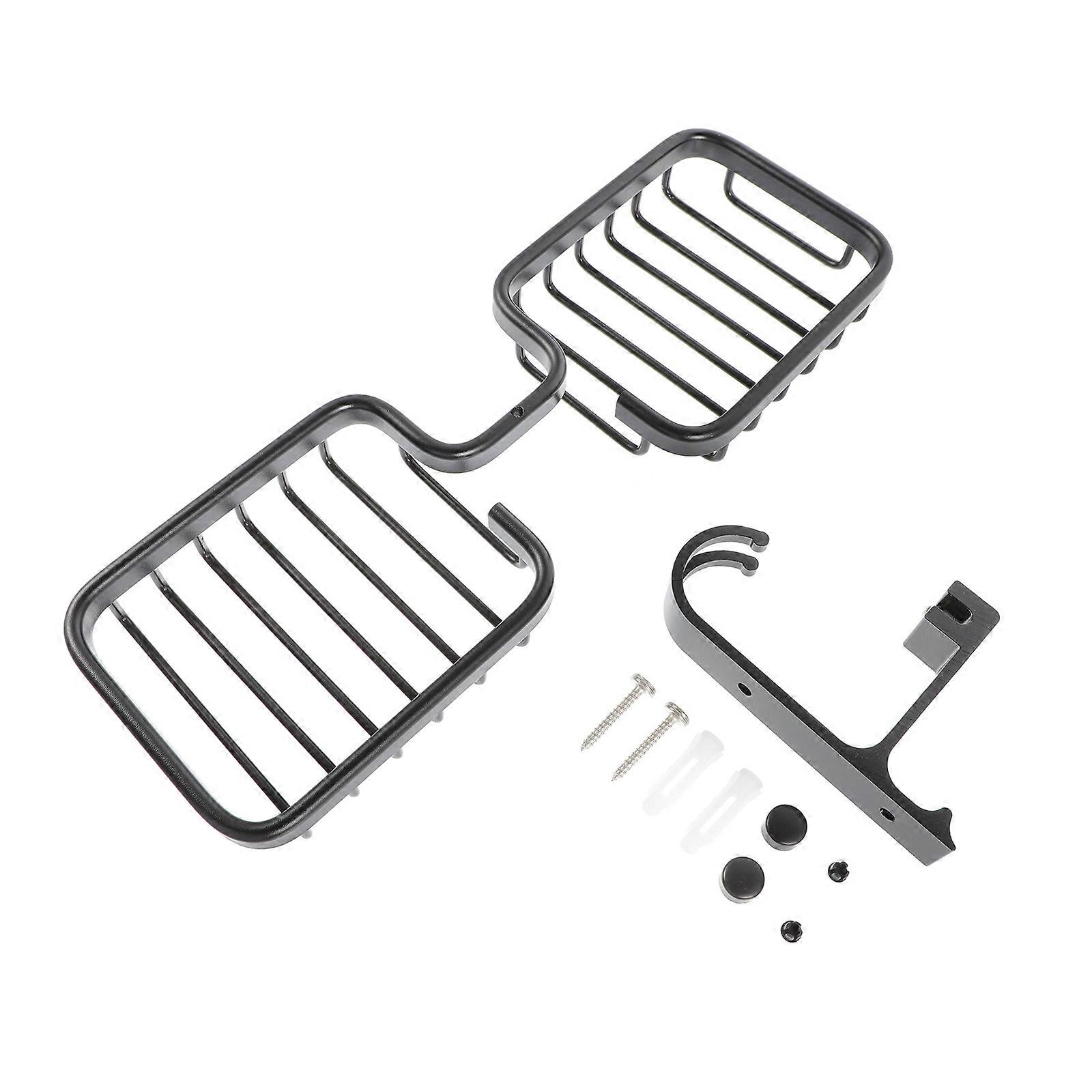 Space Aluminum Soap Holder with Drainage Rack for Bathroom Use 1Pc Black