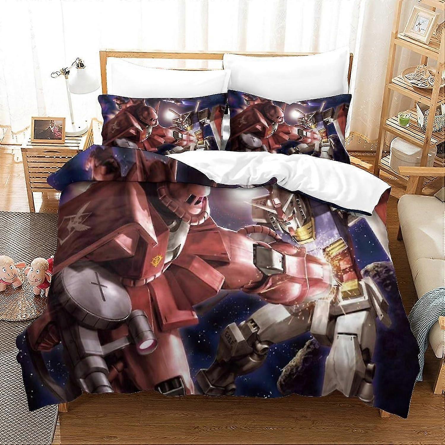 Comforter Set 3 Piece Animation Printed Bedding Set Suitable for Certain Brand with Zip for Teenagers & Adults