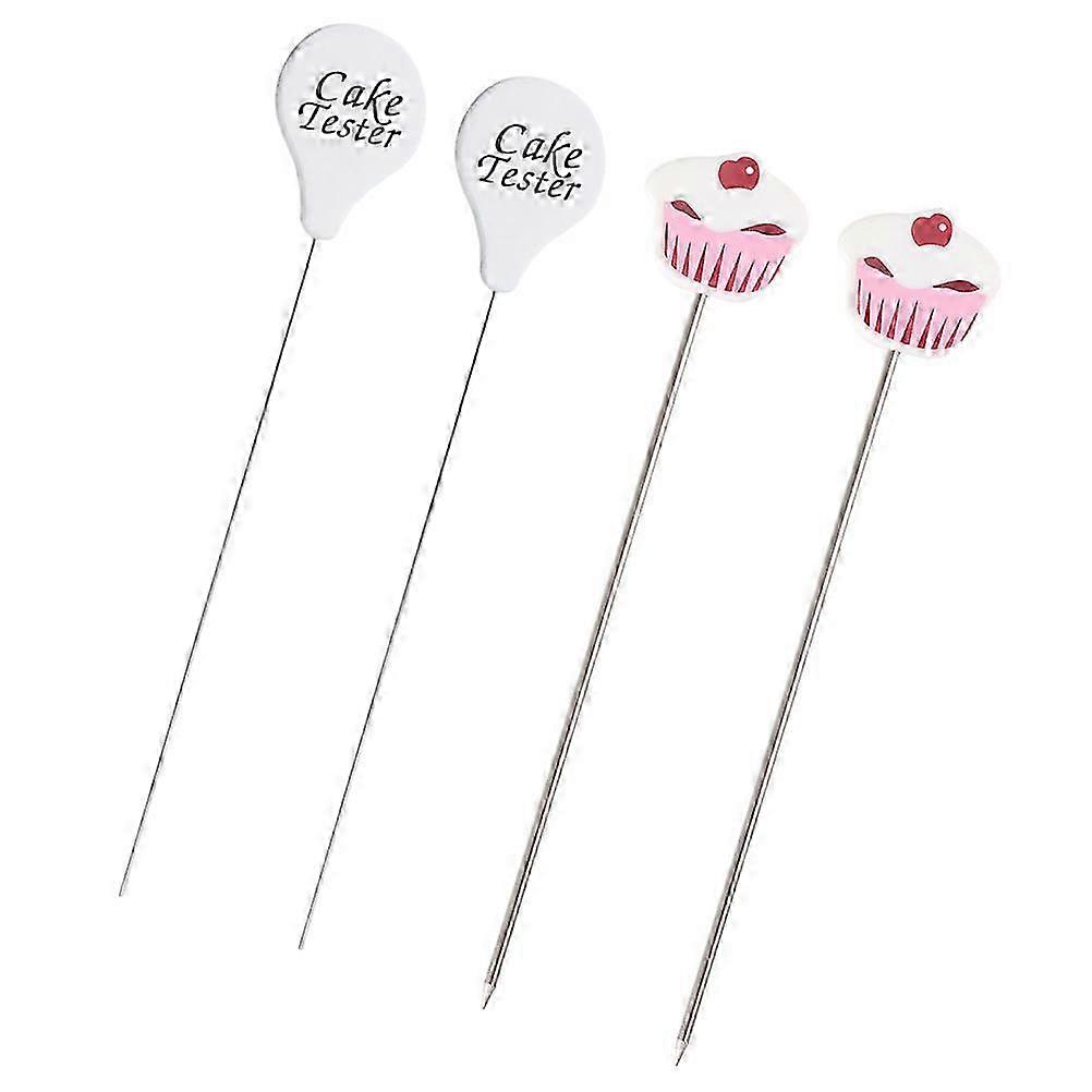 Cake Testing Needle Stainless Steel Baking Equipment For Home Bakery Diy Baking Tool For Baking Muffins 18x3.5cm 4Pcs Edition 0701