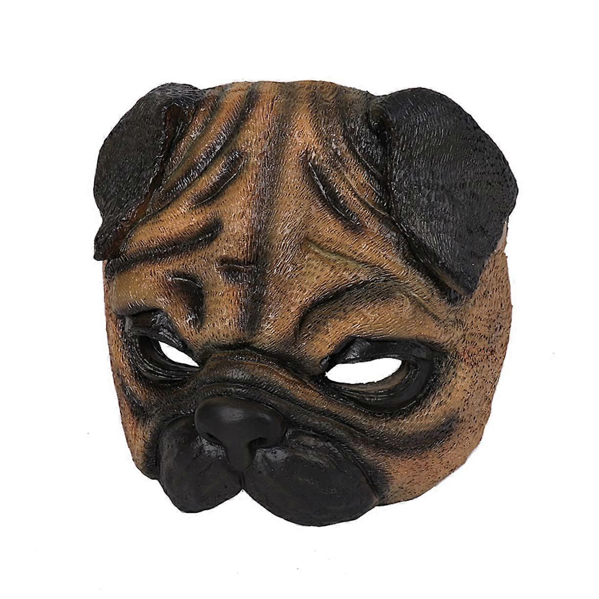 Dress Mask Clothing Pug Face Cover for Dogs, Pug Costume Props, Chocolate Color, Size Small, Comfortable Material