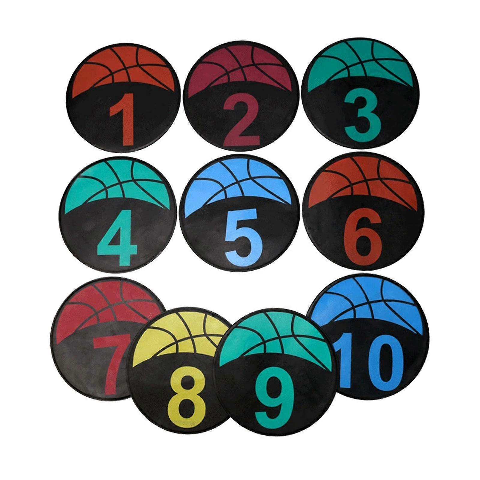 10pcs Basketball Score Markers Training Mat Flat Disc Markers Teaching Aid