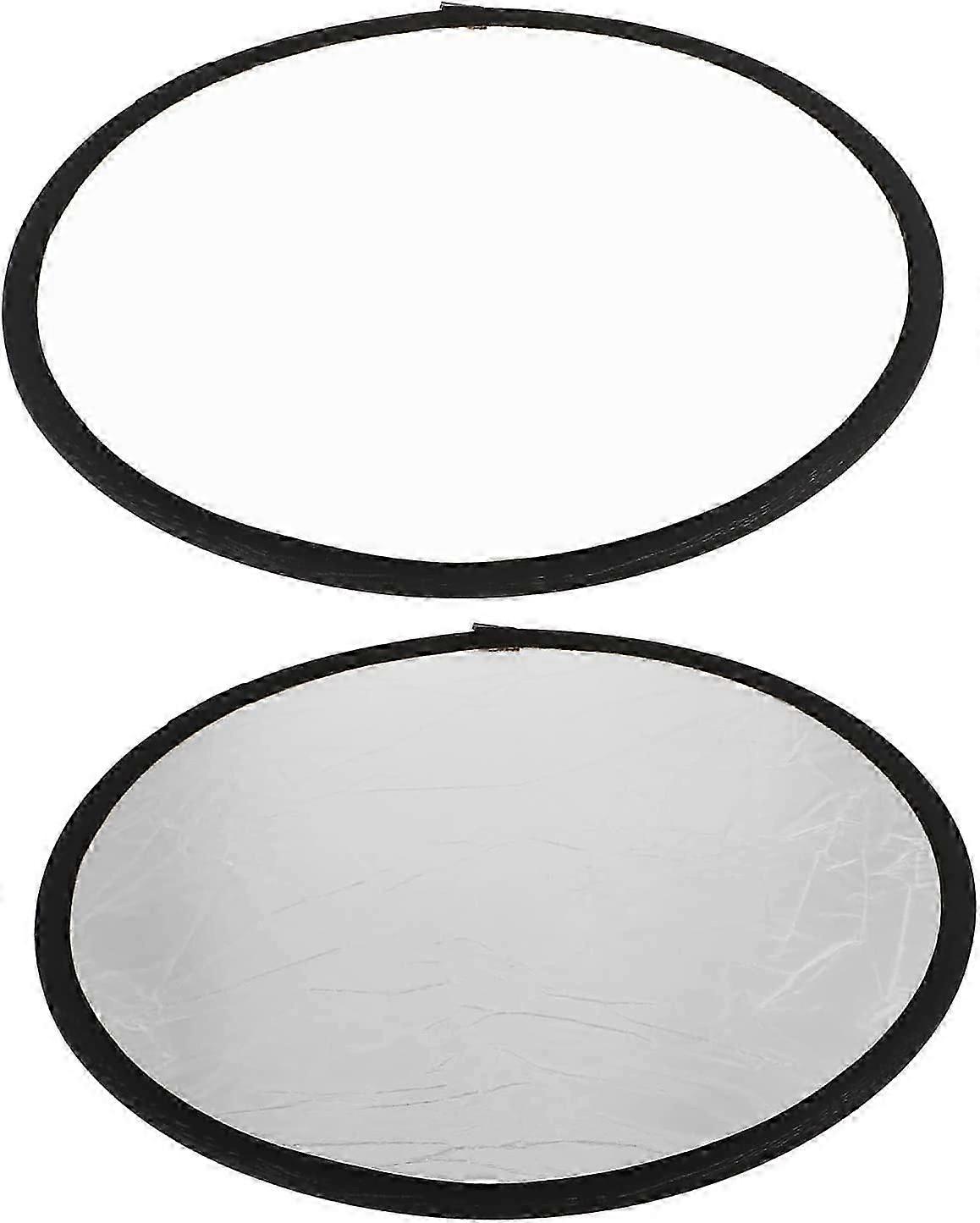 Portable 2-in-1 Photo Reflector (60cm) - Silver & White Studio Diffuser