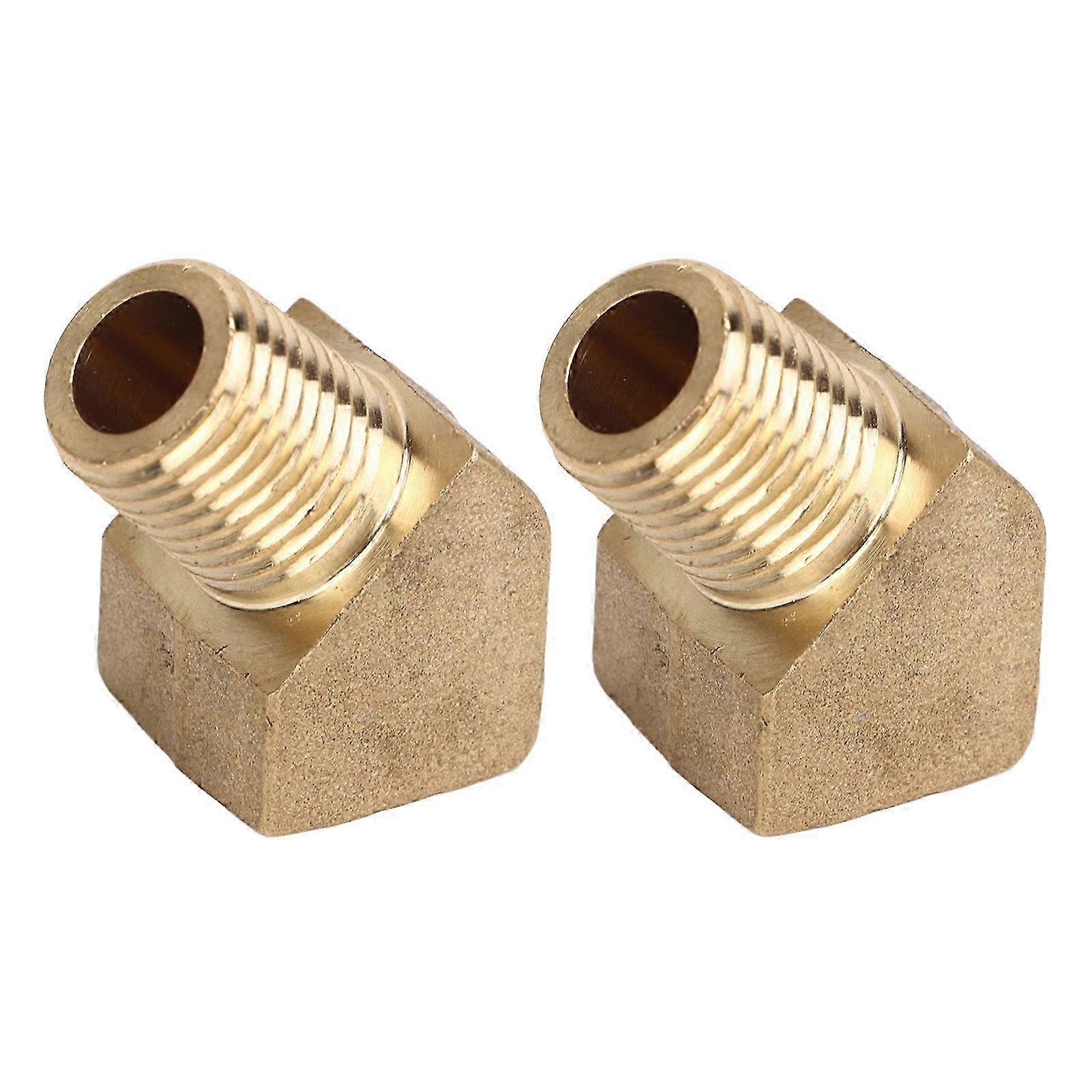 2 Pcs 45�� Street Elbow Fitting Solid Brass 8mm Inner Thread 45 Degree Air Fuel Gas Water Pipe Adapter Connector