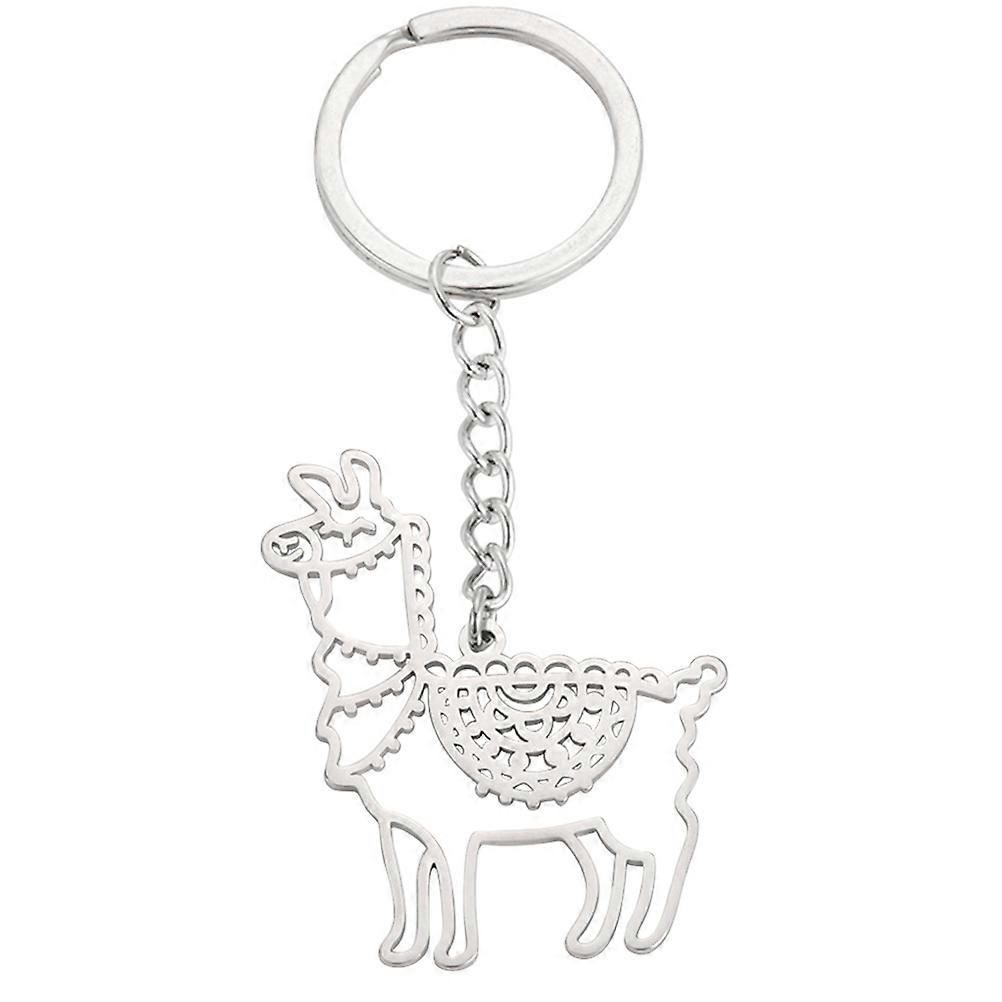 Handmade Metal Key Chains Alpaca Shape Appearance Craft Enthusiasts 1.89X1.53X0.20in 1Pack