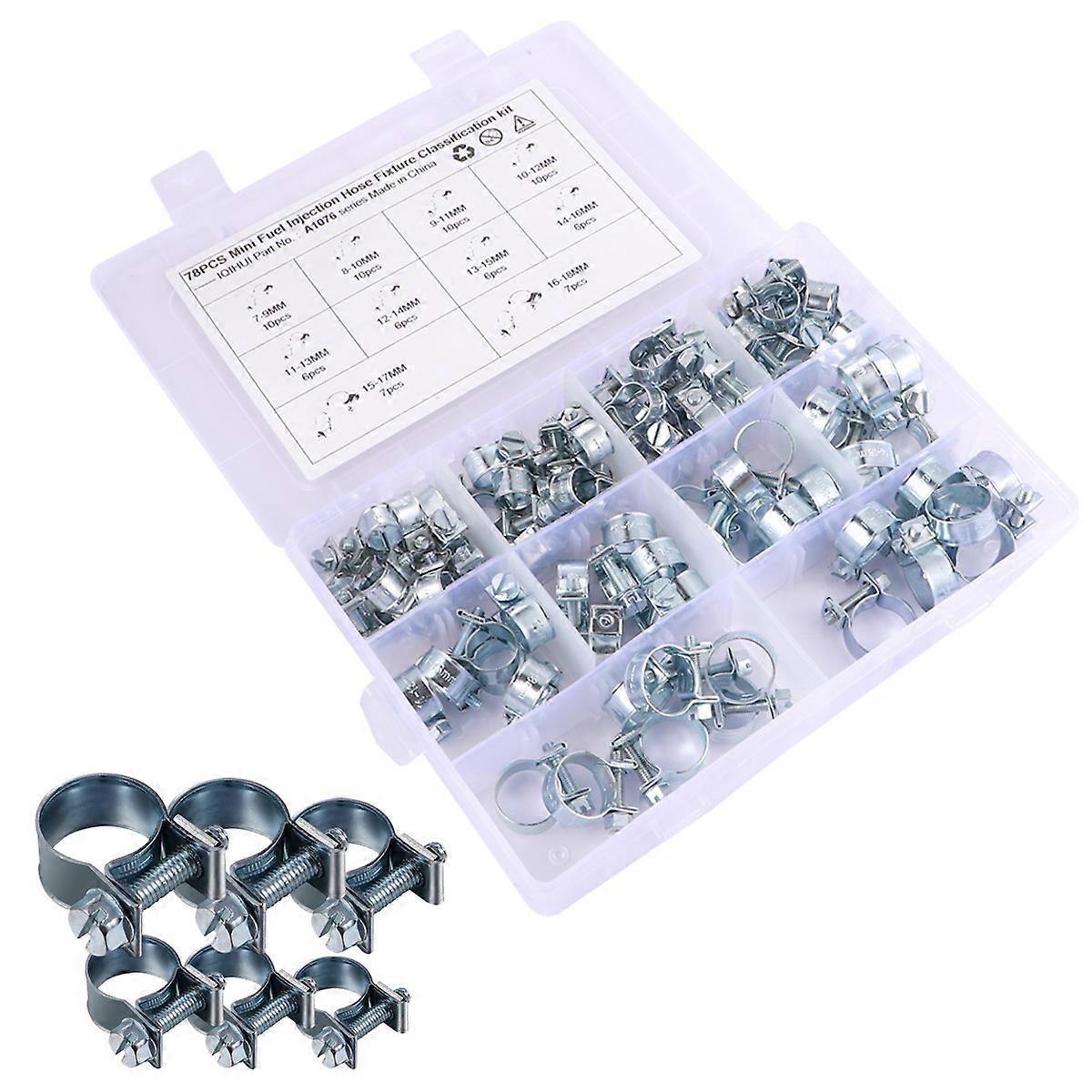 Garden Hose Clamps Small Hose Clamp Carbon Steel Gear Hose Clamps For Gardeners 88Pcs