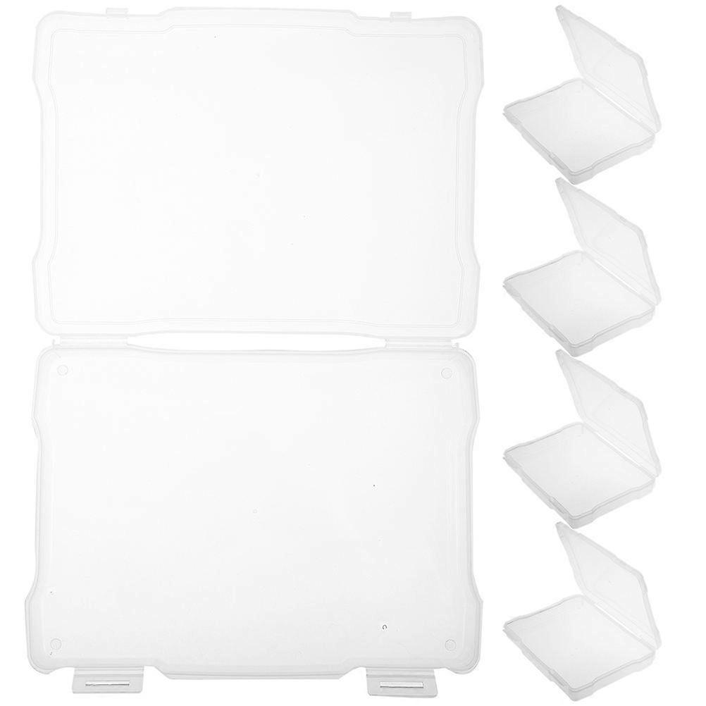 5 Piece Photo Storage Boxes with Snap Tight Closure – Lightweight Organizers for Postcards, Crafts, Jewelry & Small Items – Space Saving Compartments