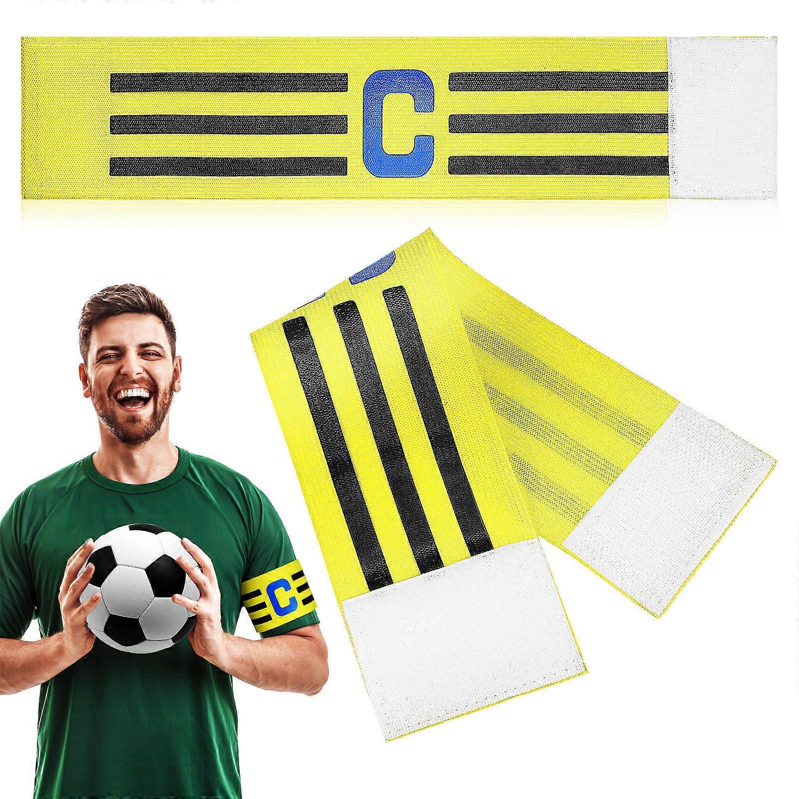 Captain Bands Soccer Yellow Elastic Band Identify Team Captain 2Pcs