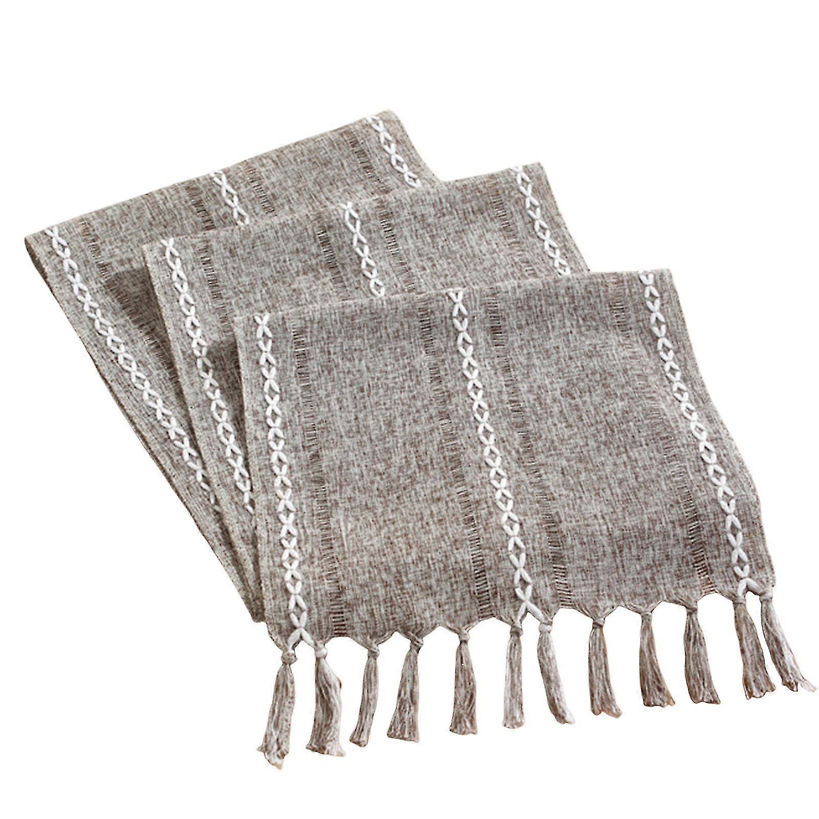 Woven Openwork Tassel Table Runners Kitchen Dining Table Decoration Suitable for Wedding Bridal Shower