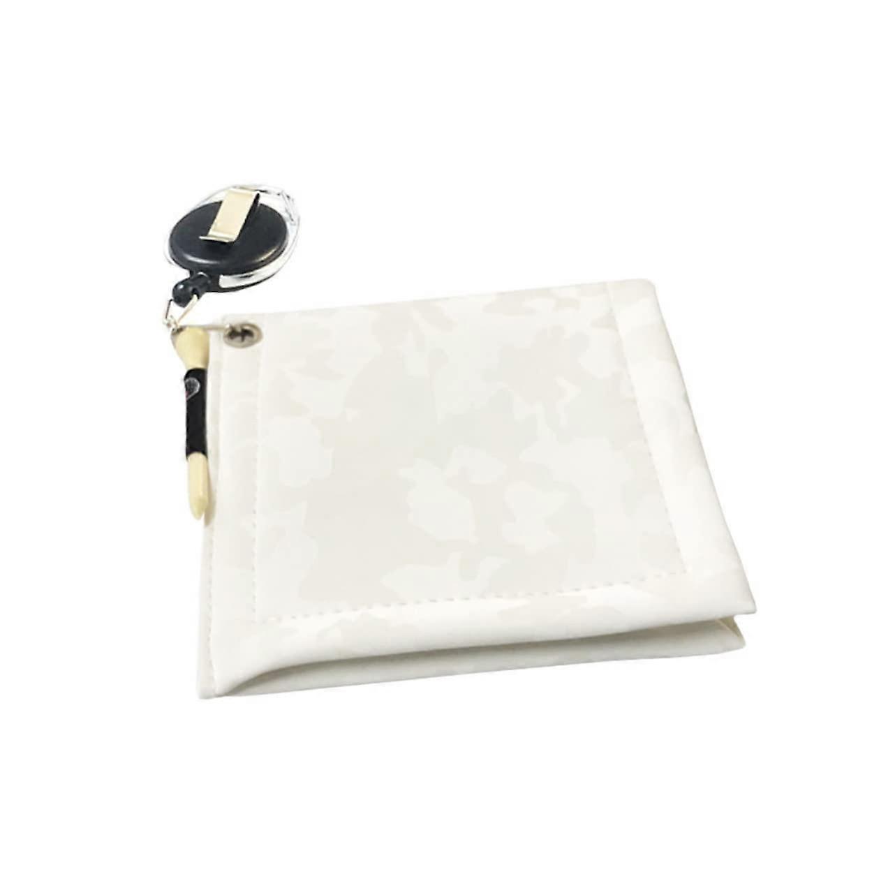 Golf Towel Microfibre Cleaning Cloth for Golf Balls, Portable Reusable Sticky Towel, Pink and White PU Material
