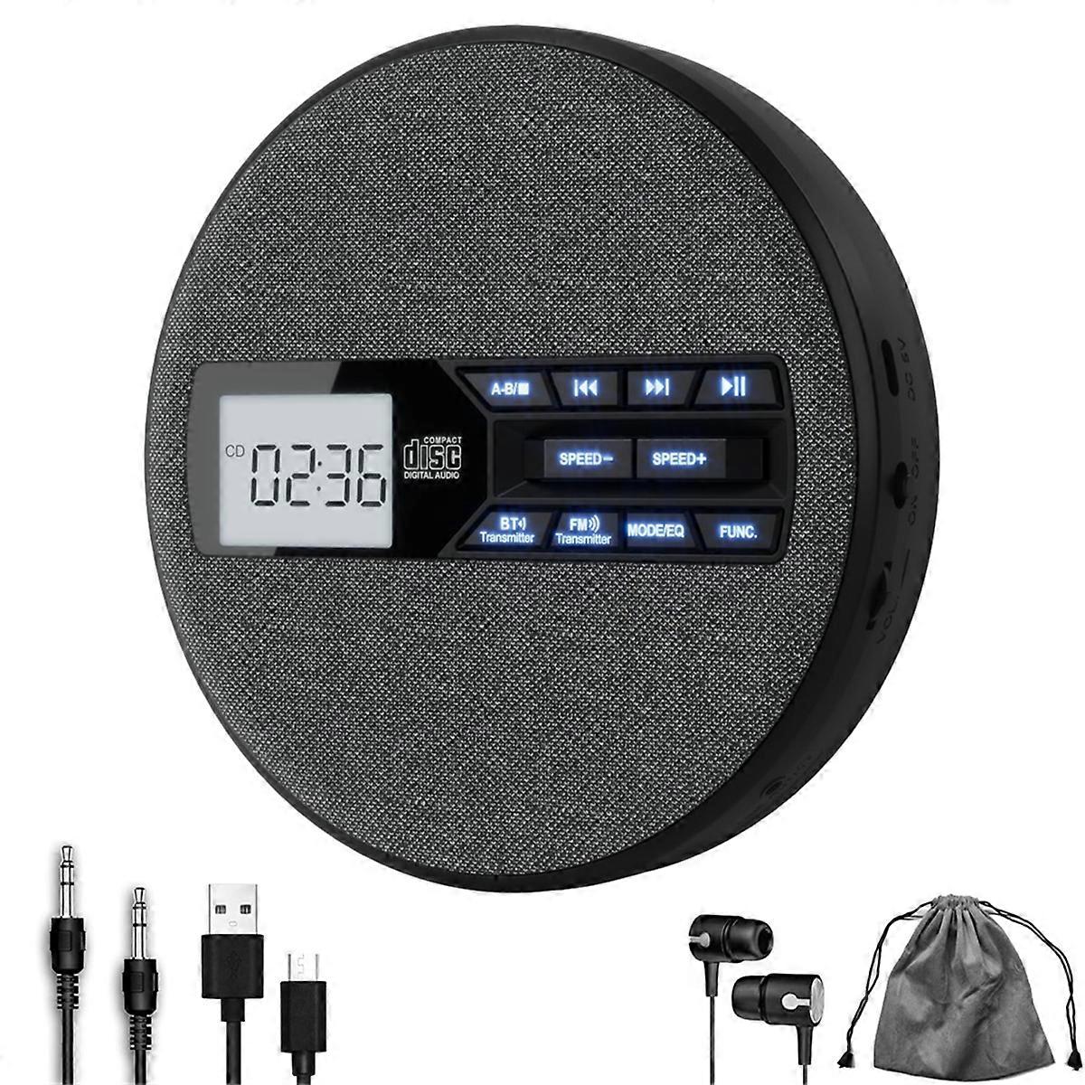 CD Player Portable, Rechargeable CD Player with Dual Speakers