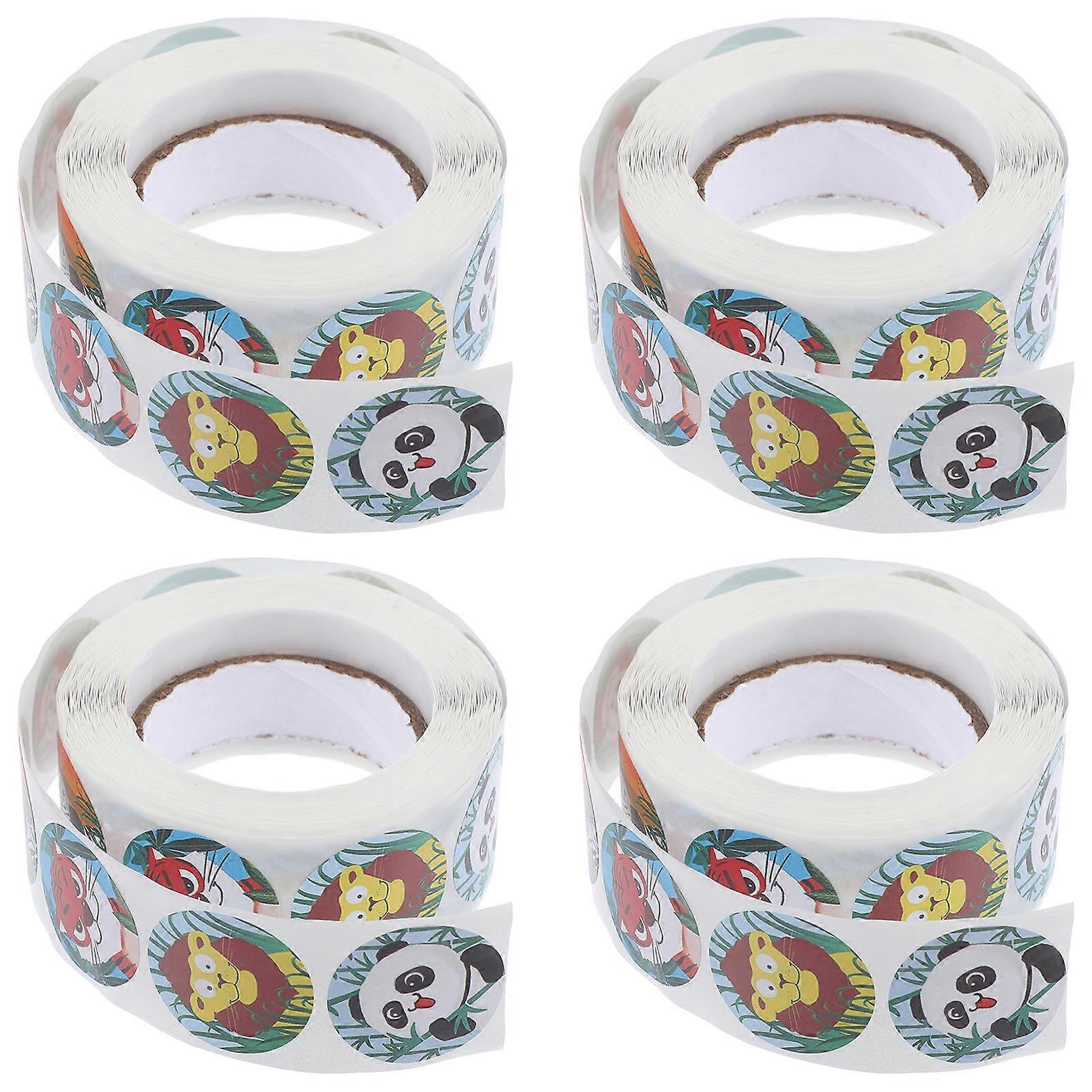 Cartoon Animal Stickers for Encouragement with 4 Rolls Children Motivation Decals