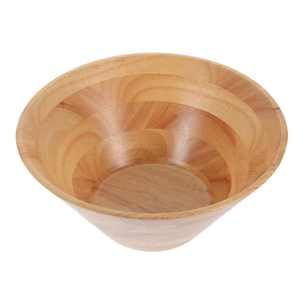 Rustic Wooden Salad Bowl for Fruits & Vegetables – Lightweight, Easy to Clean Mixing Bowl for Serving Generous Portions in Kitchen