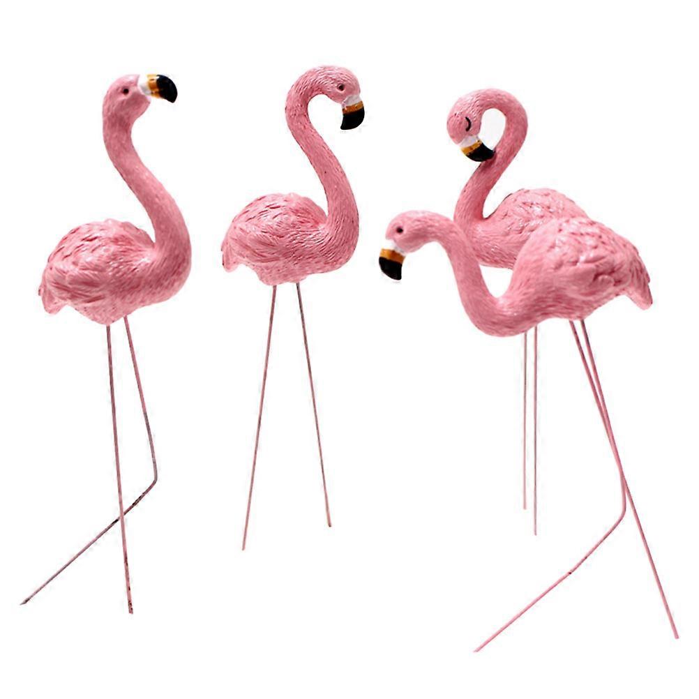 Flamingo Yard Decor Resin Ornaments for Decoration 4Pcs