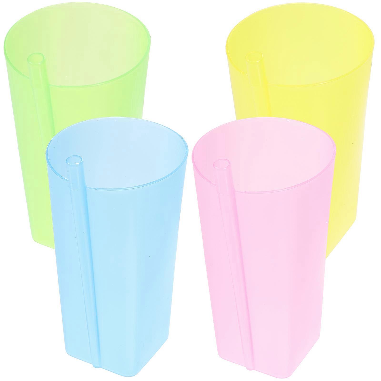 Juice Cup Easy Drinking With Straw For Children Green 4Pcs