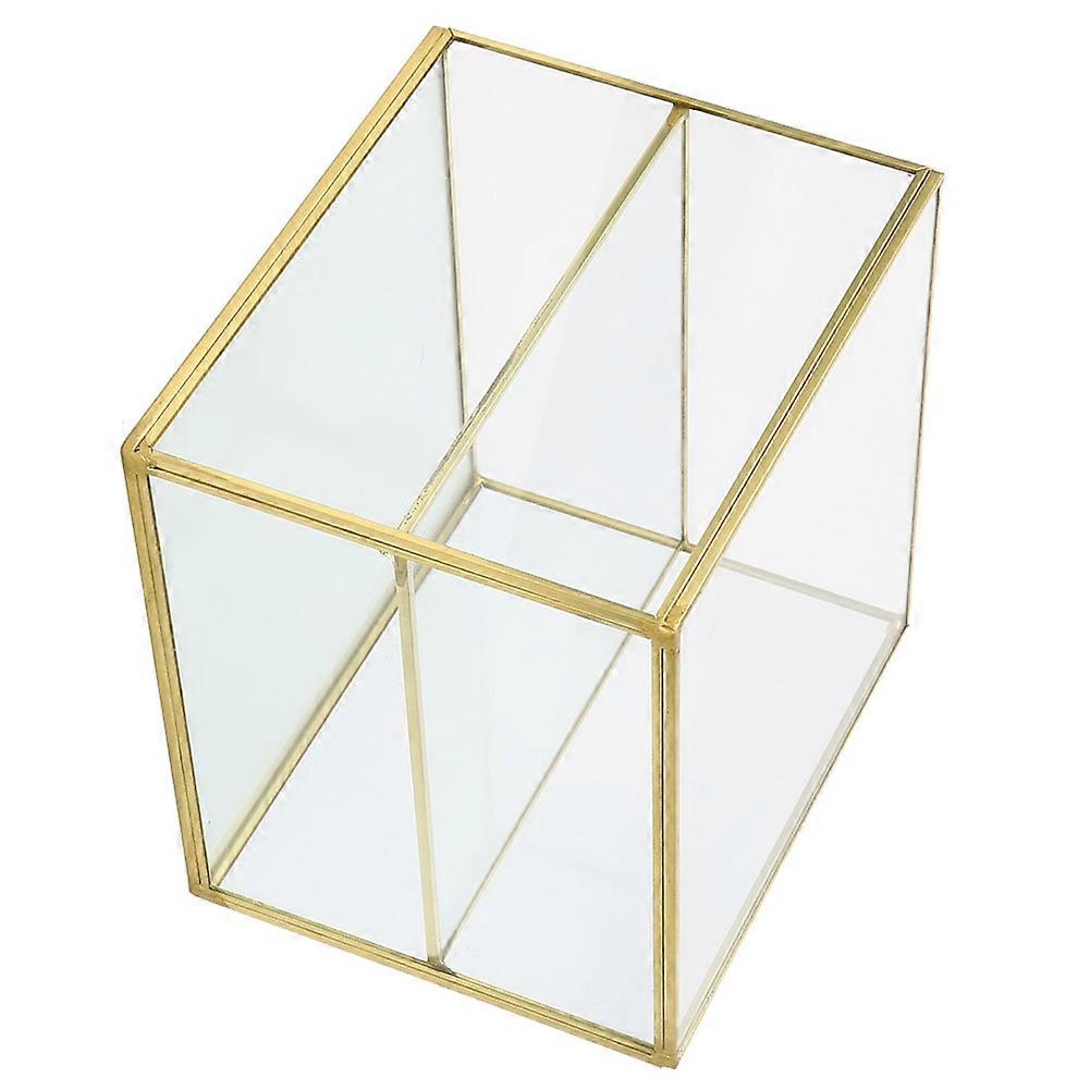 Multifunction Desktop Cosmetics Storage Box Stationery Organizer with 2 Compartments