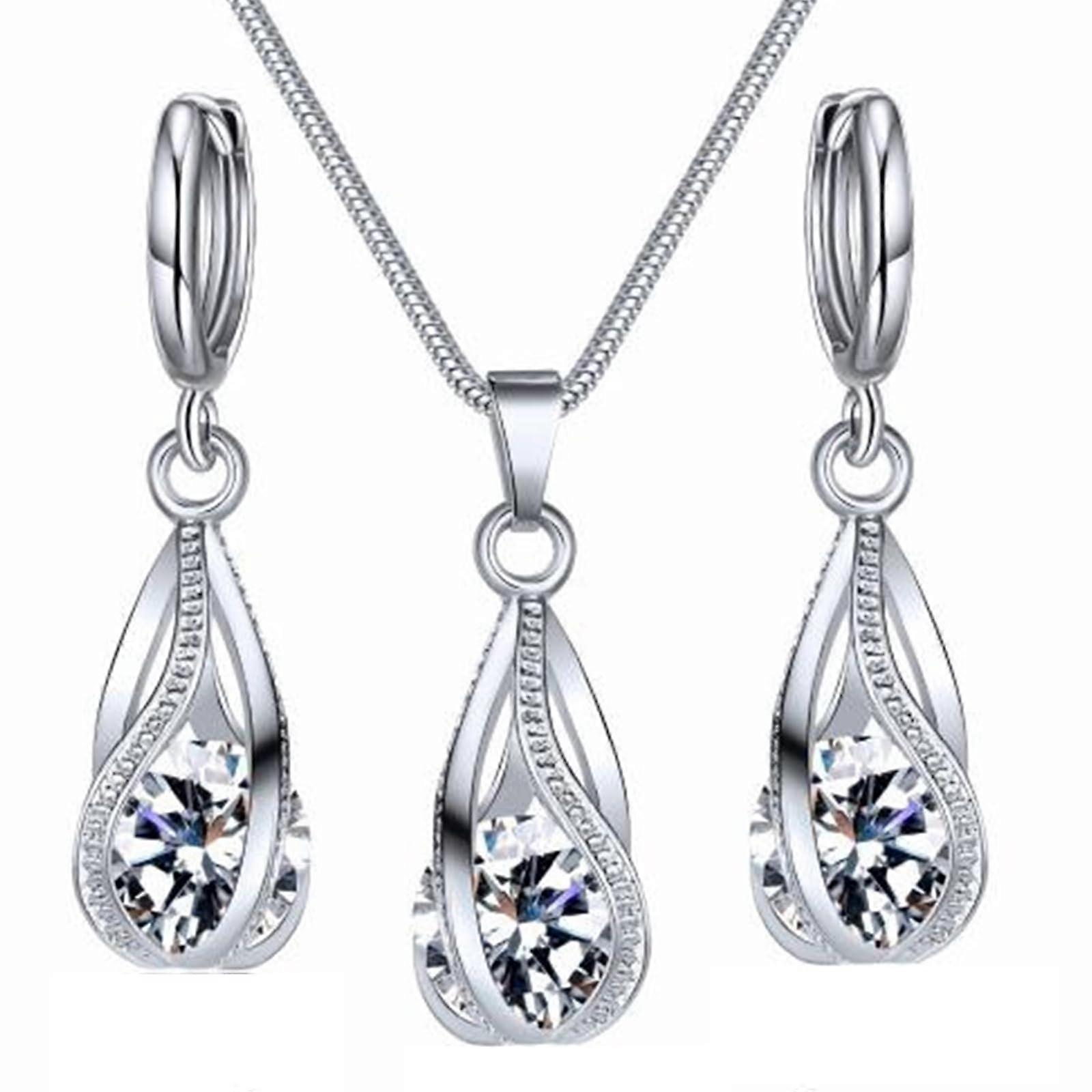 Beads for Bracelets Adult Jewellery Sets for Women CZ Bridal Bridesmaid Accessories Necklace Earrings Set for Wedding Prom Anniversary Birthday
