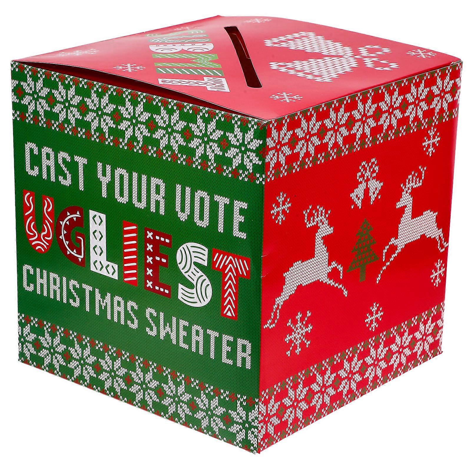 Voting Box Ballot Raffle Box For Christmas Shape Paper Material Storage 1Pcs