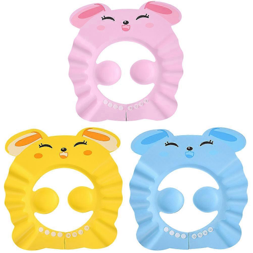 Adjustable Shower Caps Set   Thickened Eva Bath Hats with Cartoon Design for Kids, Bath Visor to Prevent Shampoo and Water from Eyes