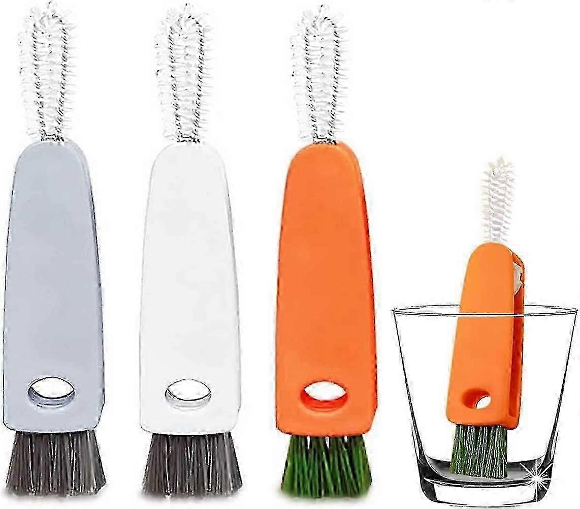 3-Piece Bottle Cleaning Brush Set with 3-in-1 Multifunctional Carrot Lid - Perfect for Bottles, Straws & Hard-to-Reach Areas