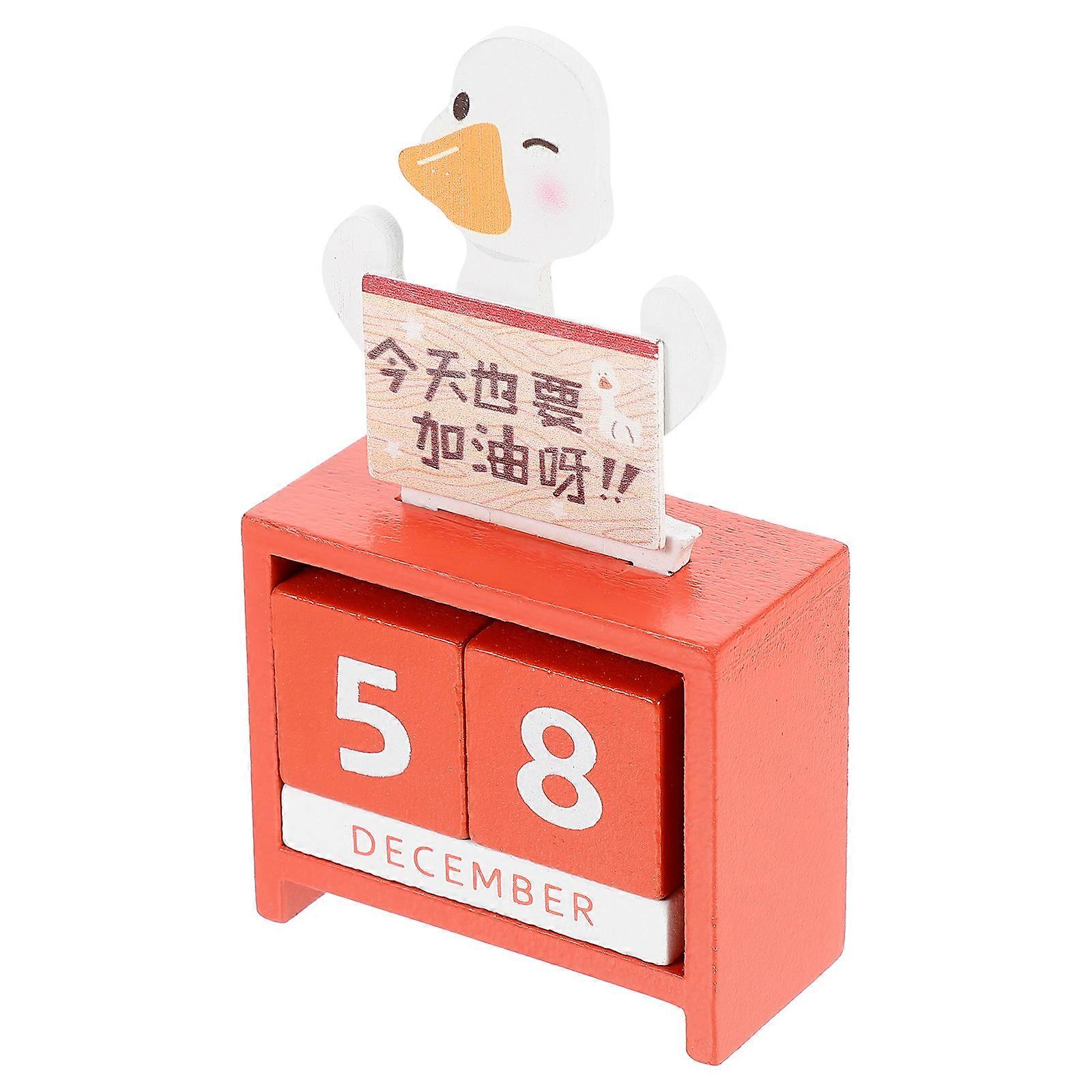 Wooden Desk Calendar with Clear Painting Design for Decor Assorted Color Stylish and Practical 6.5 x 4.5 x 2.3 inches
