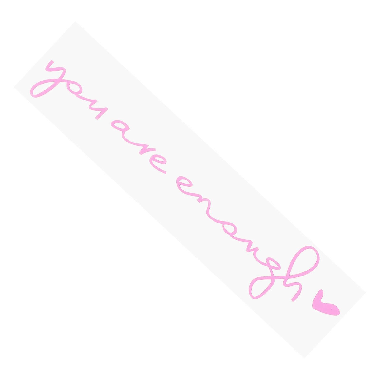 Reflective Car Mirror Sticker with Pink Lettering Stylish Rearview Mirror Decal for Car Windows Easy to Install Automotive Decoration for Women