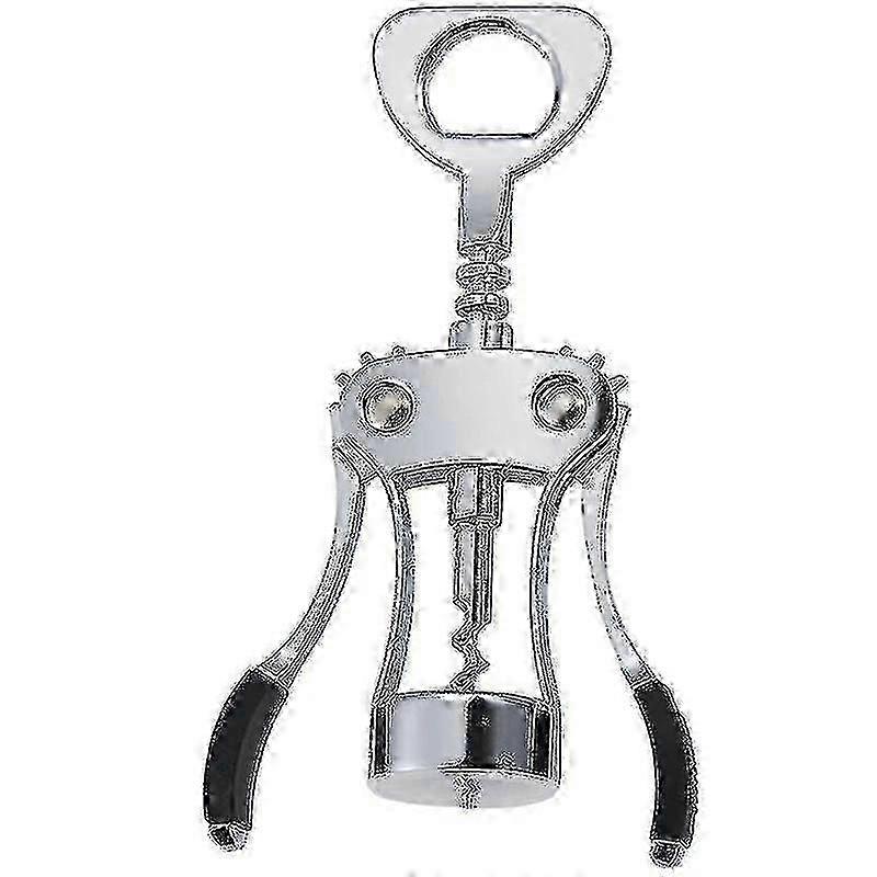 Dual-Winged Corkscrew Bottle Opener for Beer & Wine - Anti-Slip Lever Design for Effortless Opening