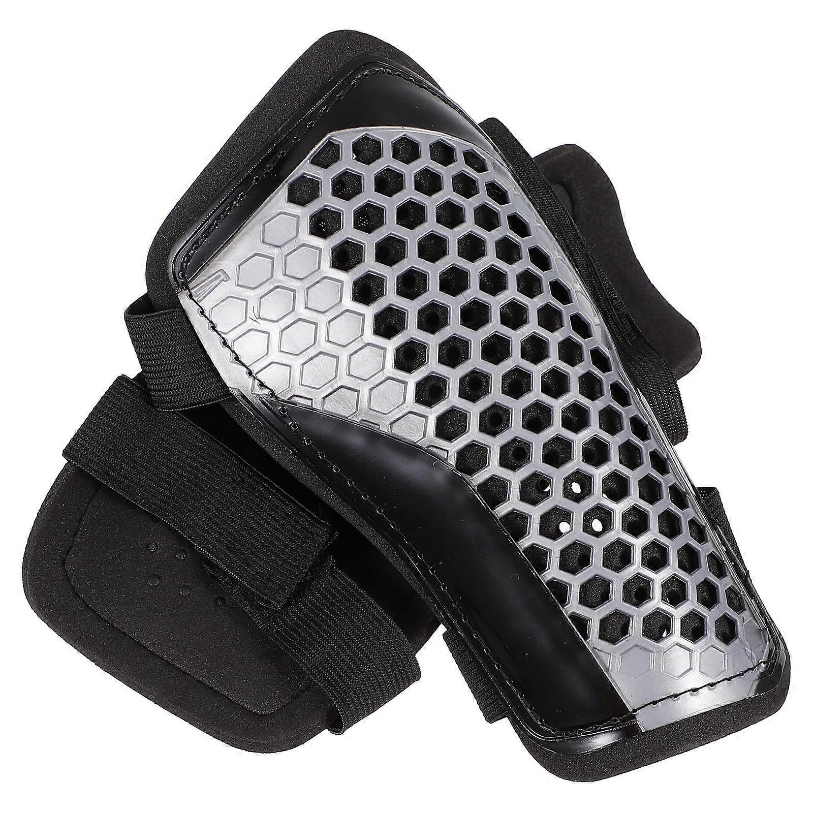 Grey Resin Football Shin Guards for Protecting Lightweight Adjustable Size 1 Pair