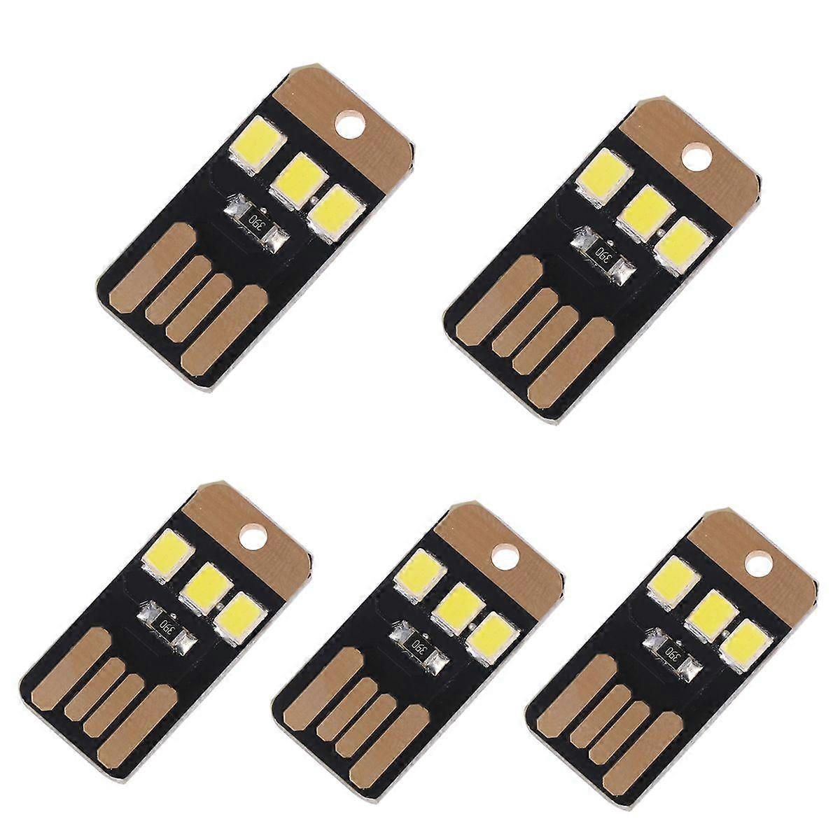 5PCS/Set LED Mini Size USB Blub Power Bank Laptop Lamp Camping Lamp(Black PCB Version)