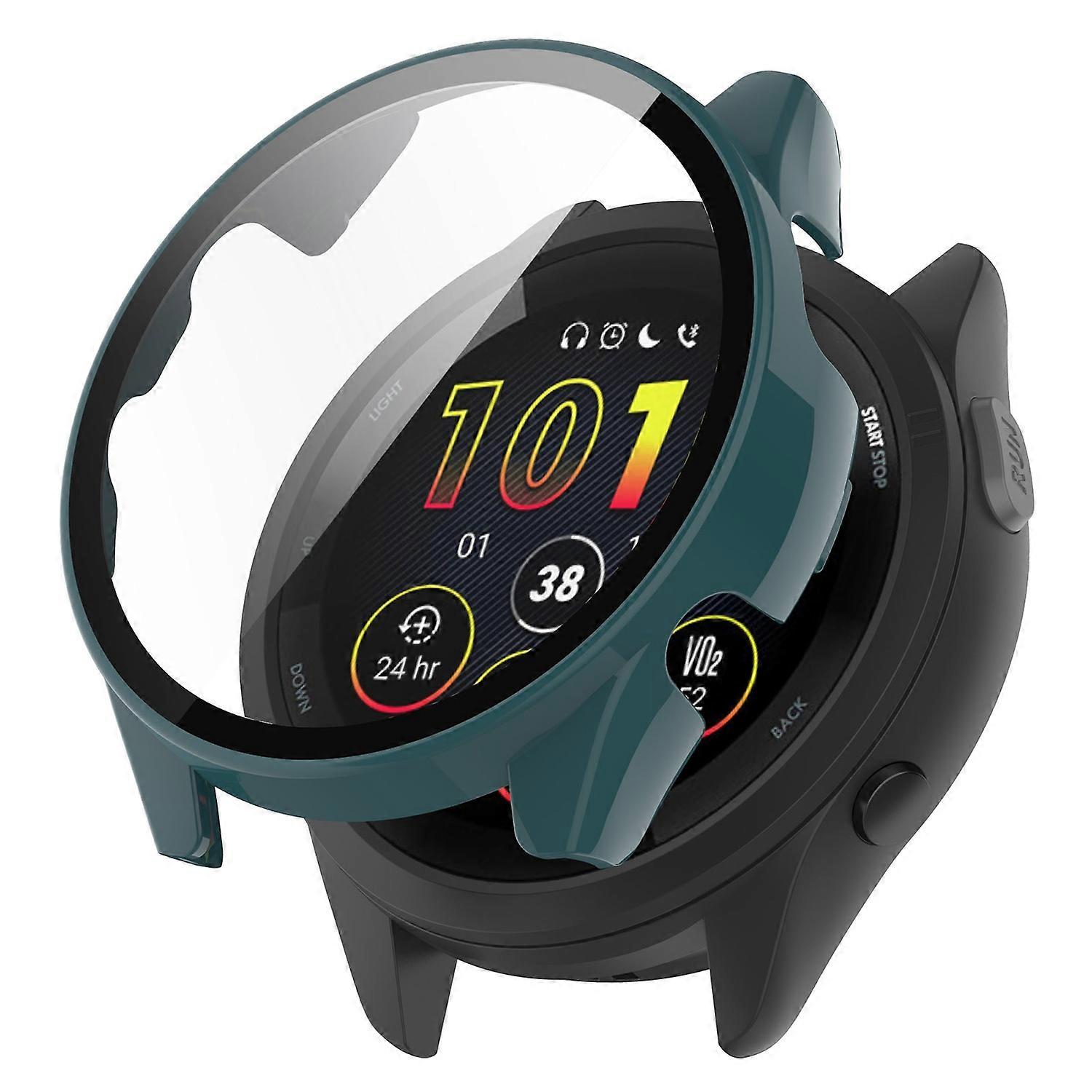 For Garmin Forerunner 265S Anti-scratch PC Watch Case with Tempered Glass Screen Protector