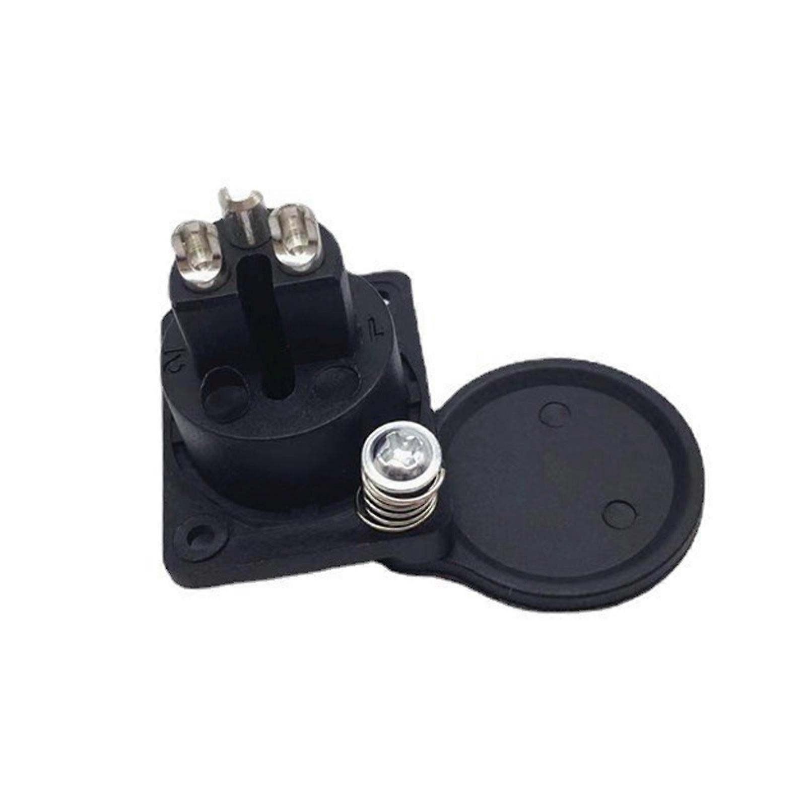 Female Plug Socket Mobility Scooter Panel Mount Port Easy Installation 3 Pin Socket Connector with Protective Cover Multicolor