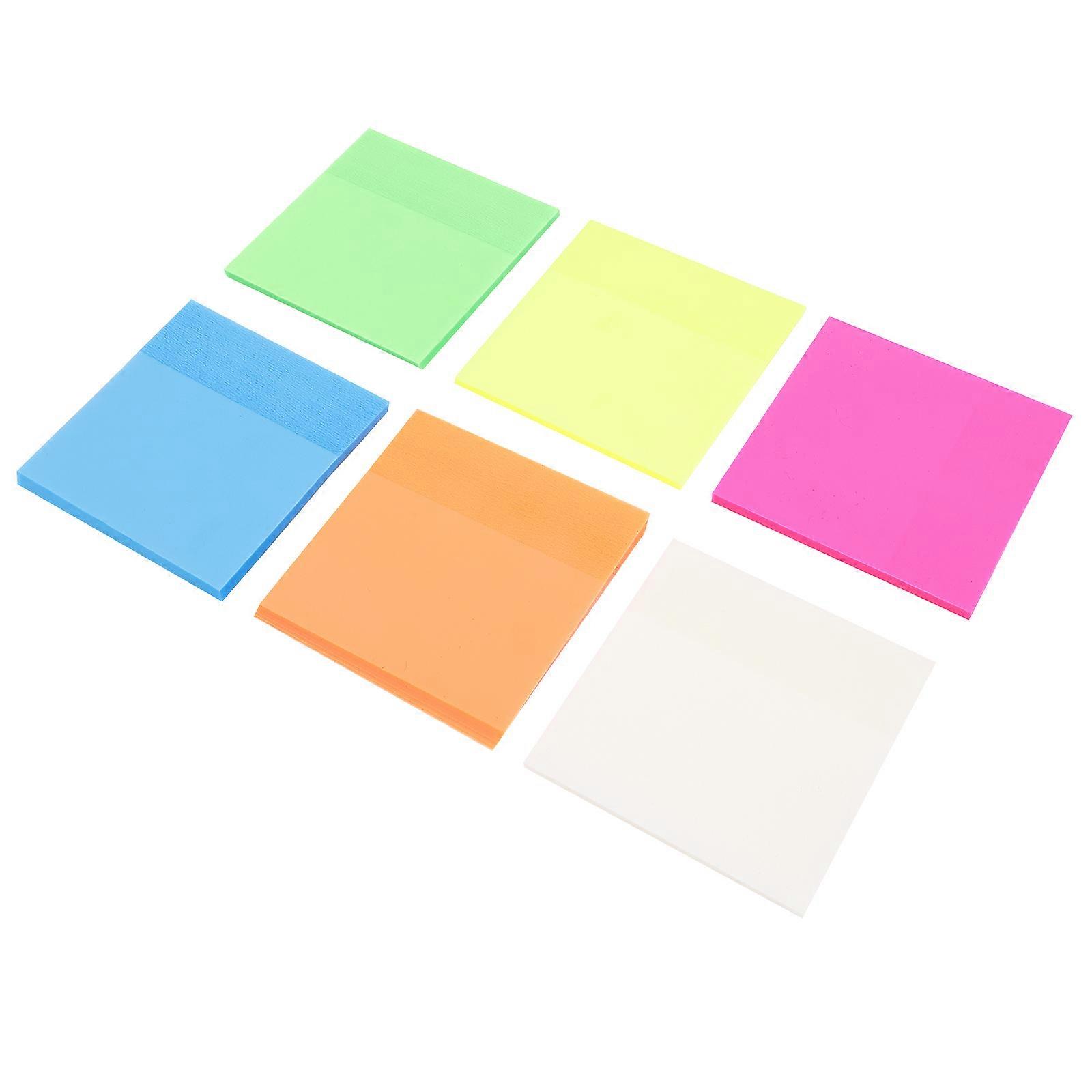 6pcs Bright Transparent Adhesive Notes for Office, Home, School – Multi Purpose for Book Marking, Reminders,