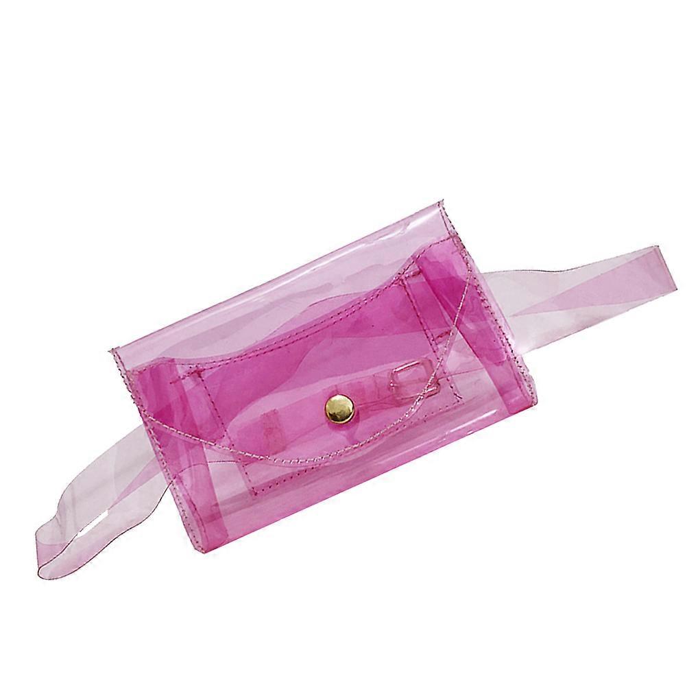 Transparent PVC Fanny Pack for Sports and Outdoor Activities Pink Lightweight and Spacious Fits Phone Keys Wallet