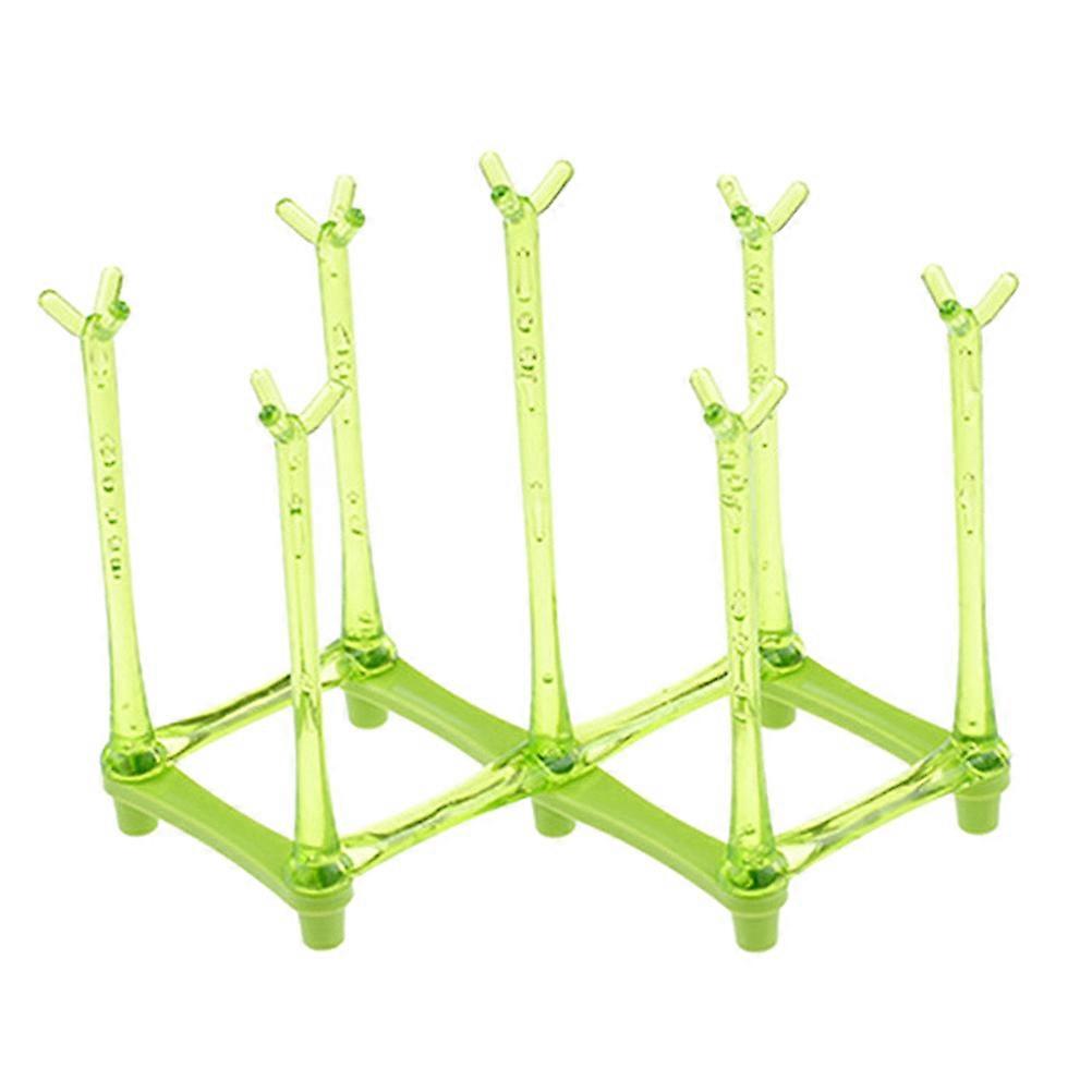 Retractable Drying Rack for Baby Bottles and Cups Holder in Safe Plastic Green 2pcs