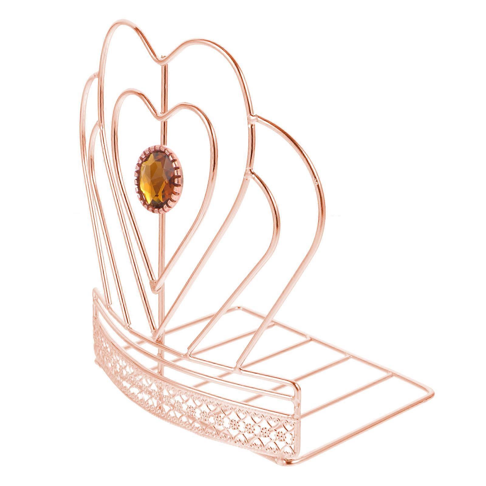Golden Iron Bookends for Home Use Firm and with Smooth Design 2 Pieces