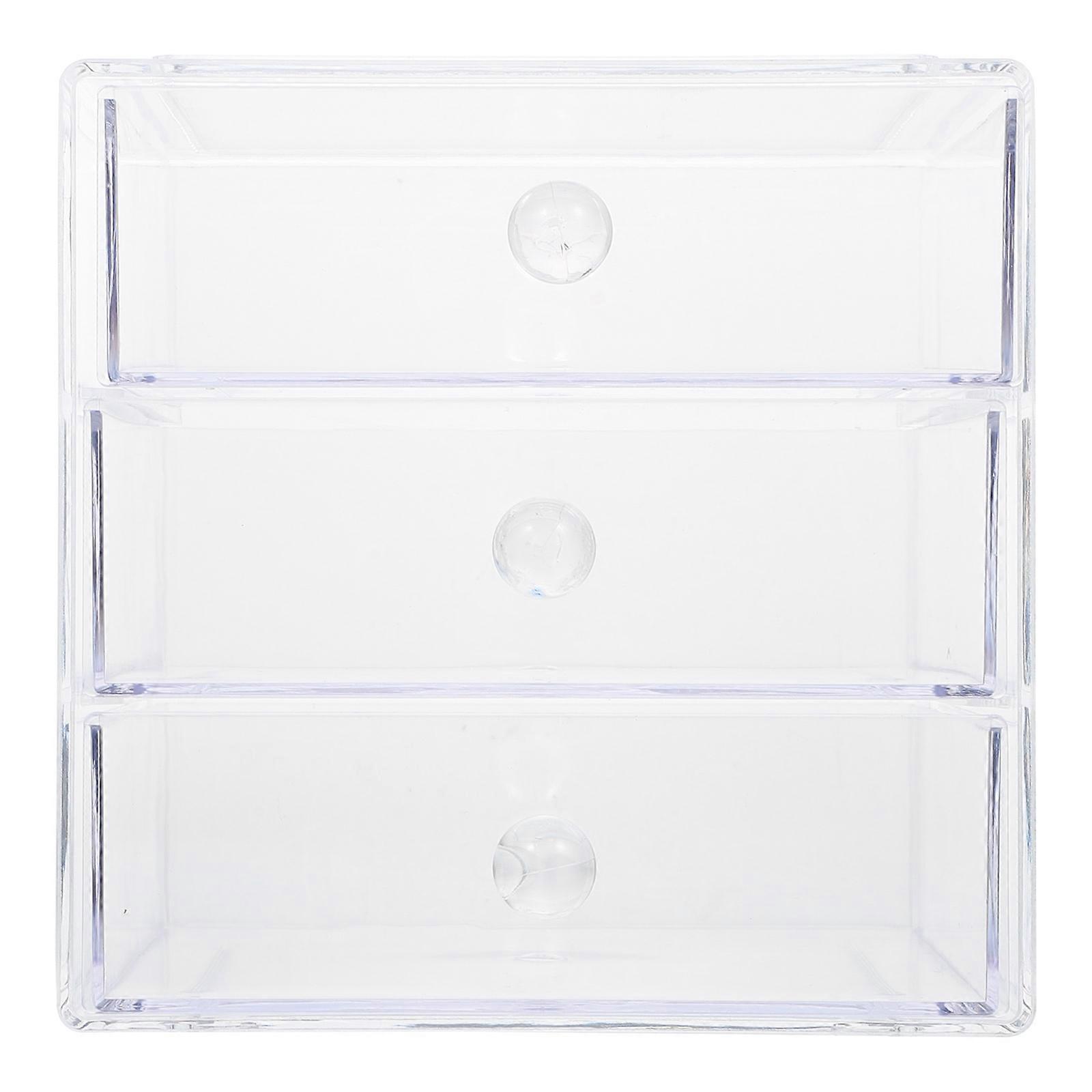 Transparent Acrylic Cosmetics Storage Box for Desktop Organization Keeps Belongings Tidy 1 Layer
