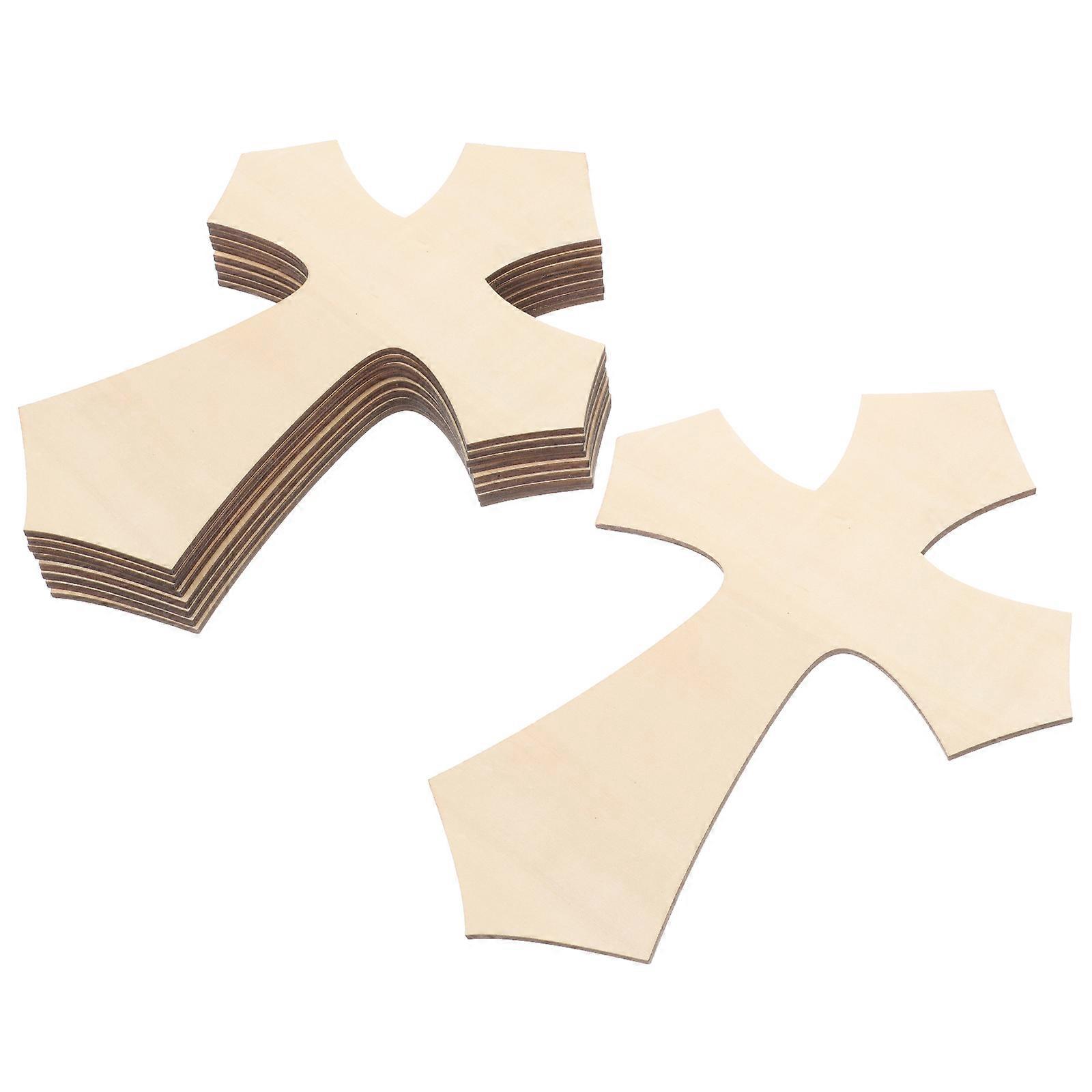 Light Yellow Plastic Cross Cutouts for Decor 8 Pieces Easily for DIY Crafts
