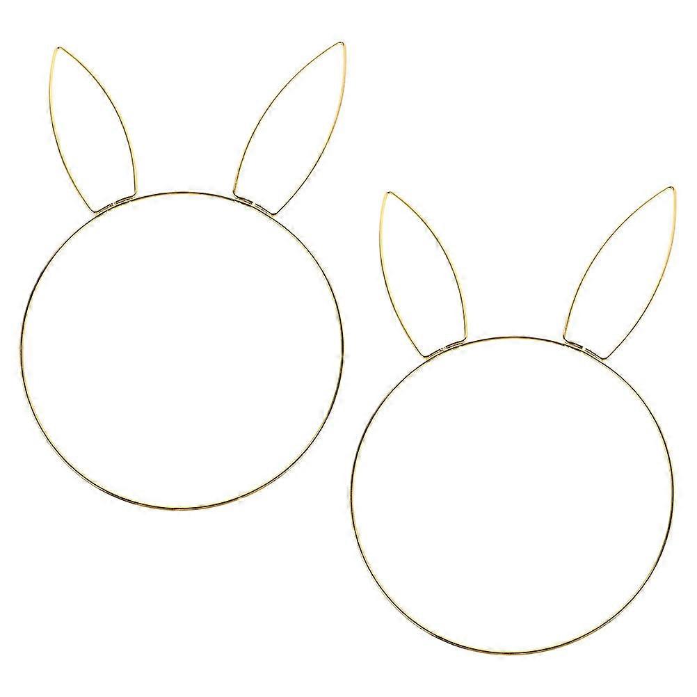 Metal Wreath Frame Circular Shape Craft Enthusiasts Versatile Decoration 2Pcs