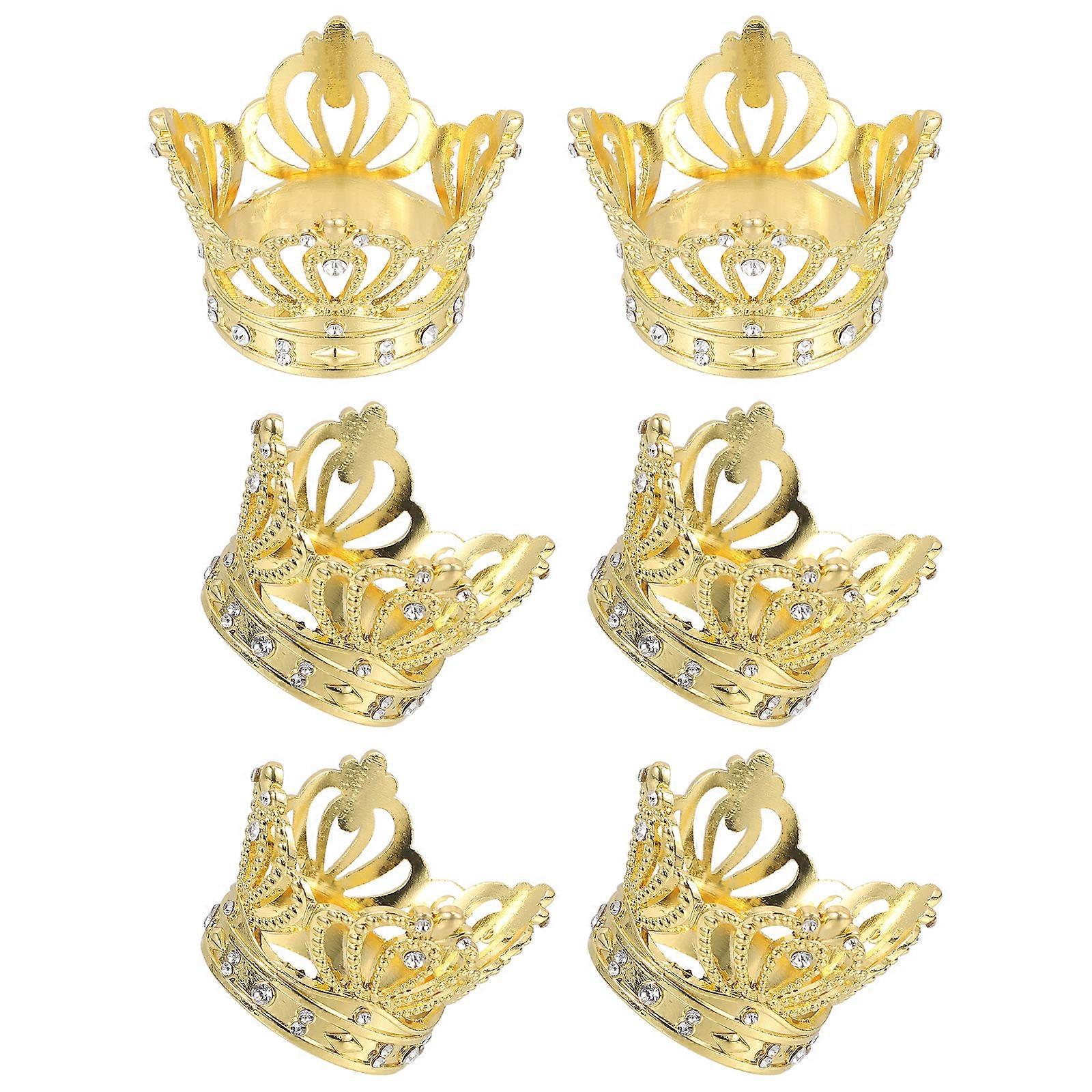 Here's a polished and engaging product description for your **6pcs European Style Bling Rhinestone Crown Napkin Rings**:

 

✨ **Elegant European